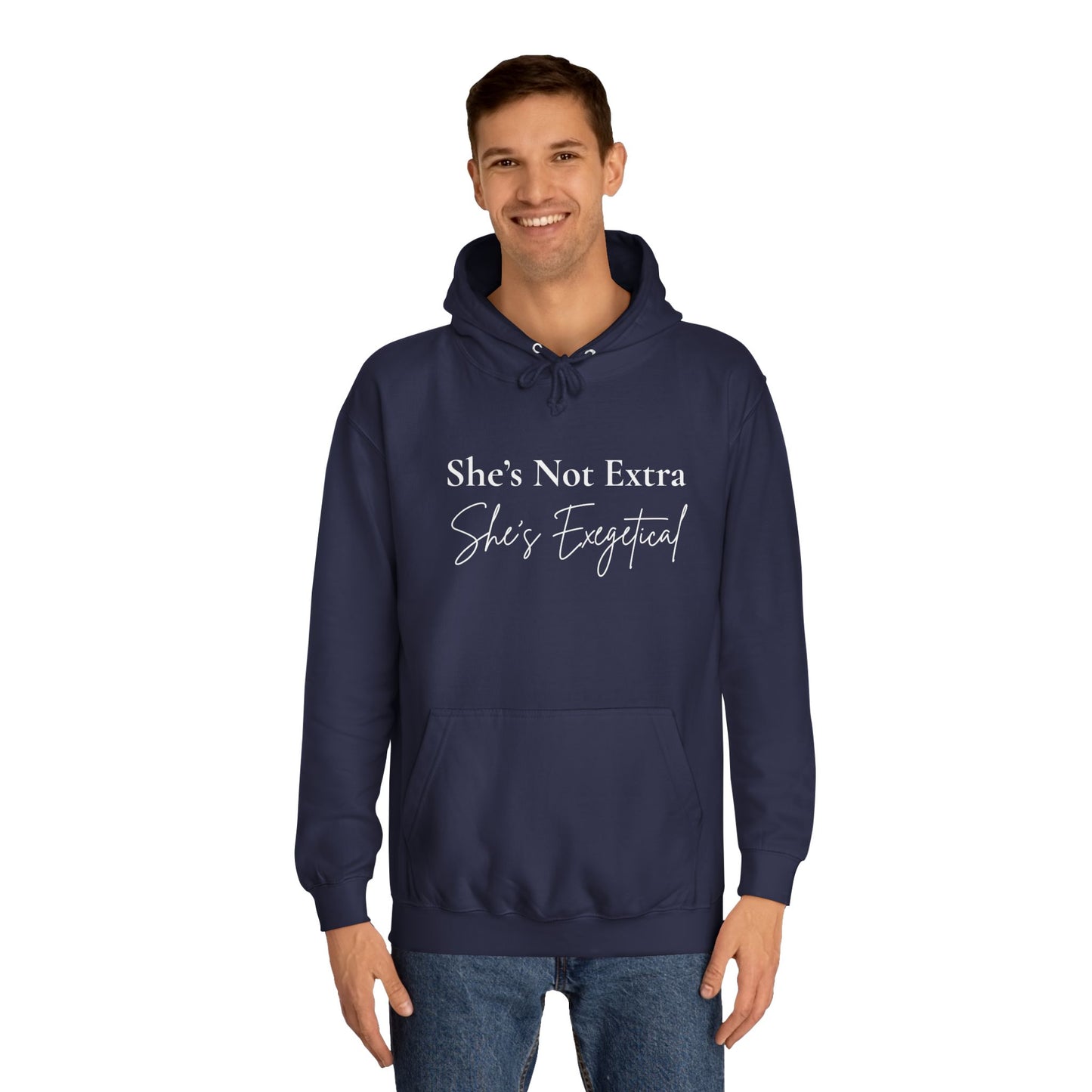 “She’s Not Extra, She’s Exegetical” Unisex Hoodie – Cozy Bold Faith Statement