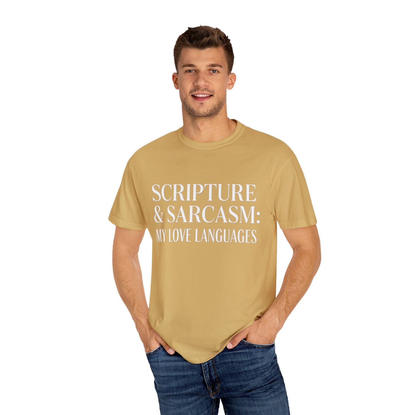Scripture & Sarcasm Tee – Round‑Neck Unisex Shirt • My Love Languages