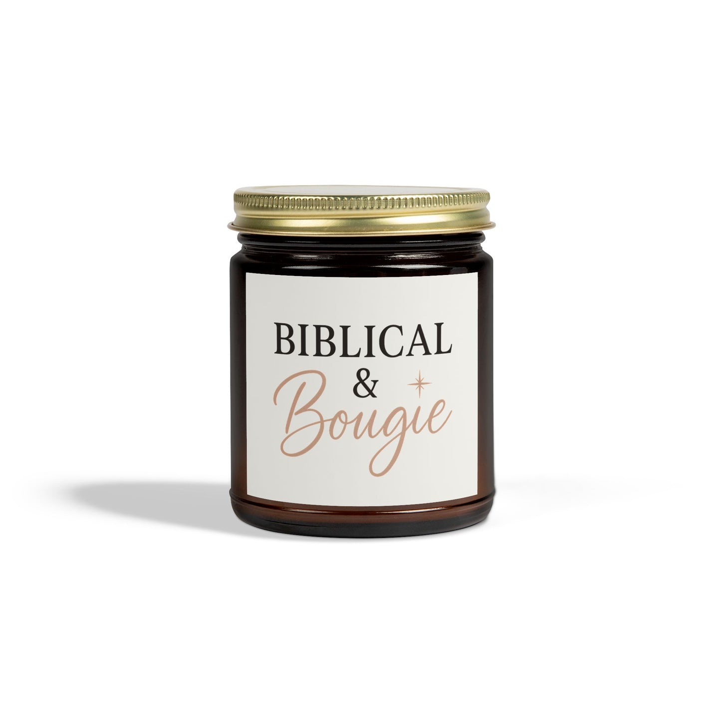 "Biblical & Bougie" Scented Candle – Luxe Faith-Inspired Home Decor with Black Lettering
