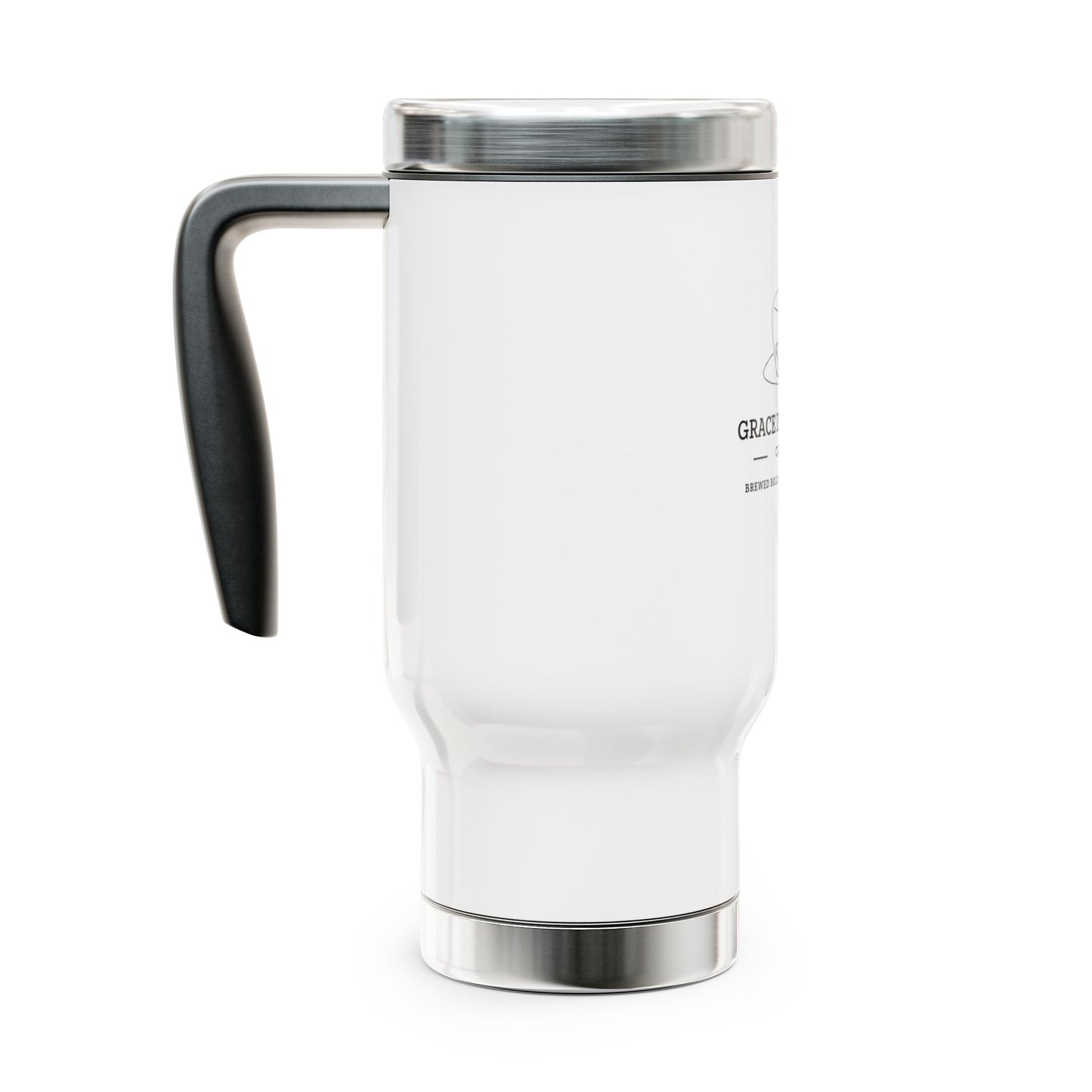 Insulated Stainless Steel "Grace in the Grind" Travel Mug with Handle – Perfect for Commuting & Coffee Lovers