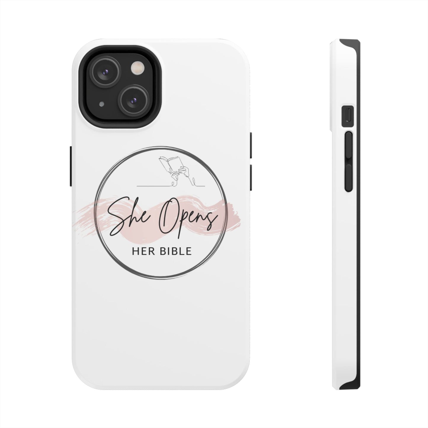 She Opens Her Bible Phone Case – Christian iPhone & Samsung Cover with Glossy Finish