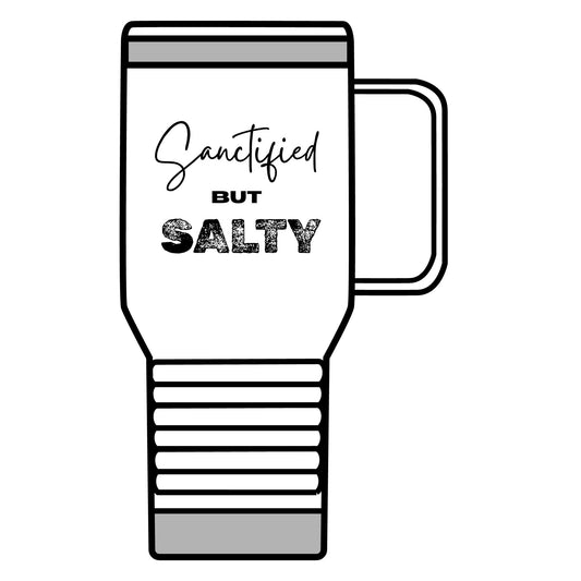 "Sanctified but Salty" 20oz Travel Mug – Sassy Christian Stainless Steel Tumbler, Faith-Based Gift with Attitude