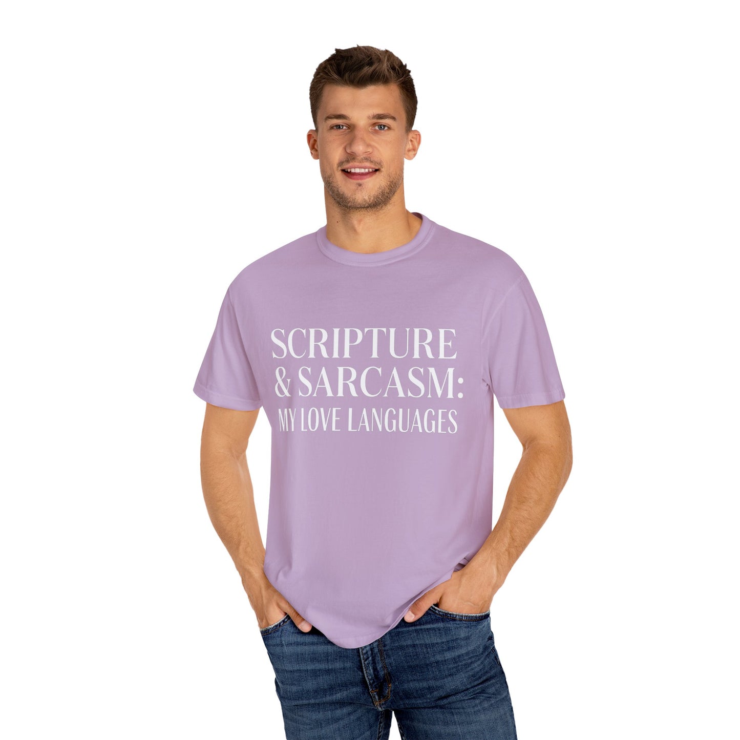 Scripture & Sarcasm Tee – Round‑Neck Unisex Shirt • My Love Languages