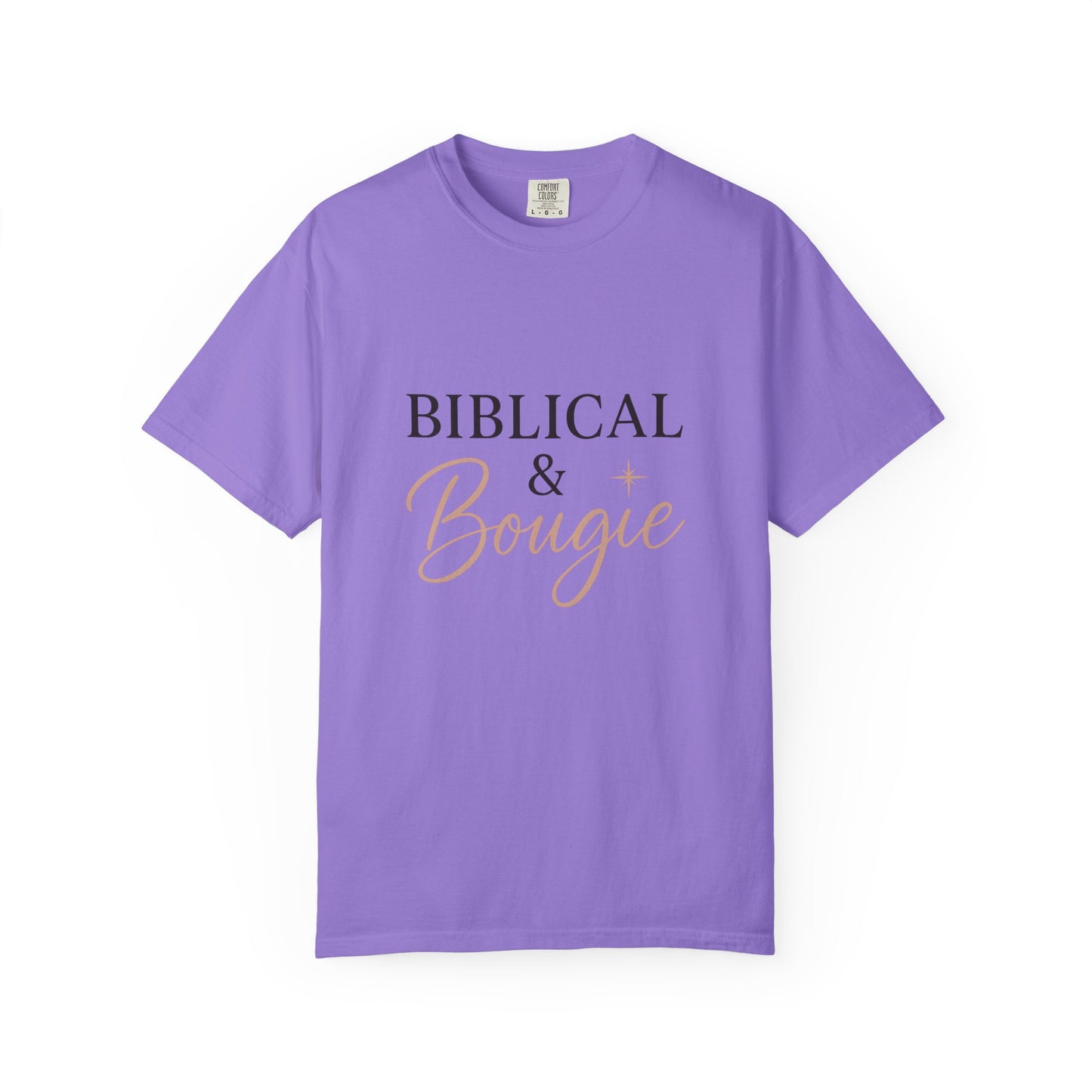 "Biblical & Bougie" Unisex T-Shirt – Black Lettering Faith-Based Tee for Stylish Christian Queens