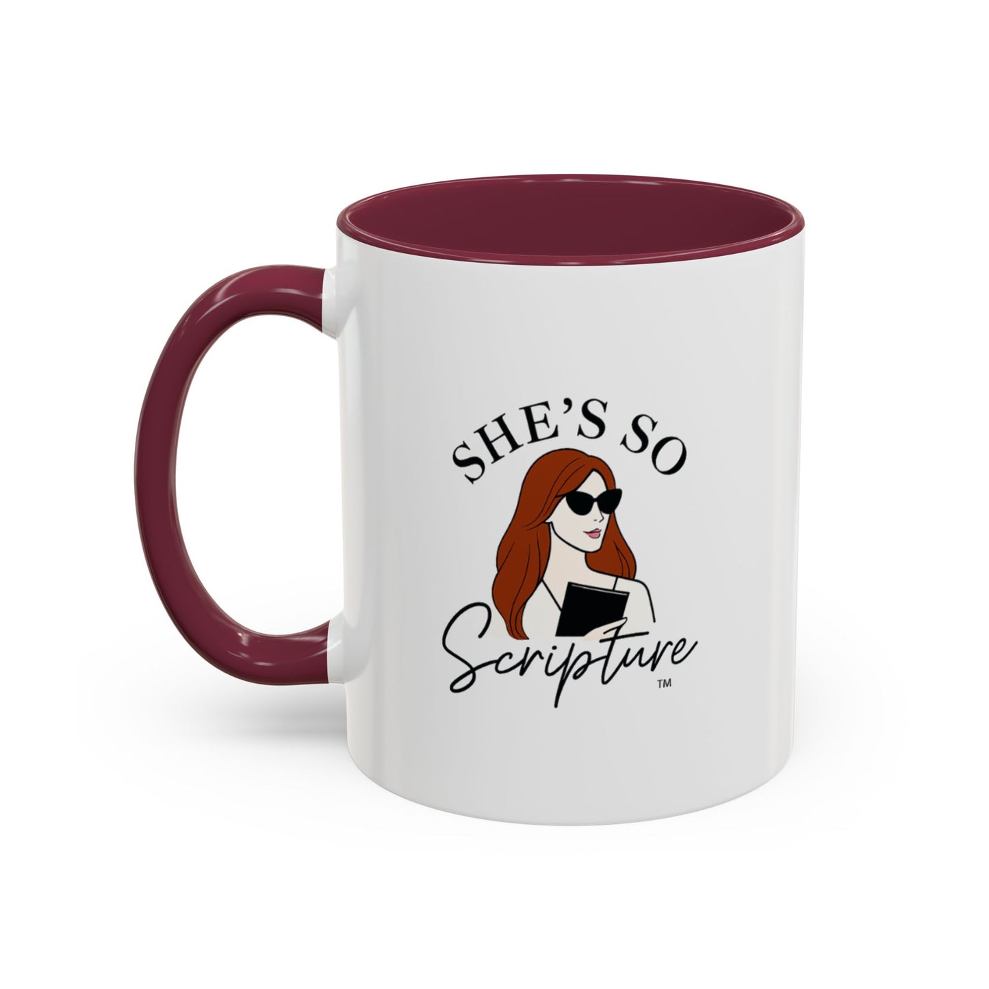 Colorful Scripture Mugs: She's So Scripture, Gift for Friends, Coffee Lovers, Bible Study, Black and White Accent