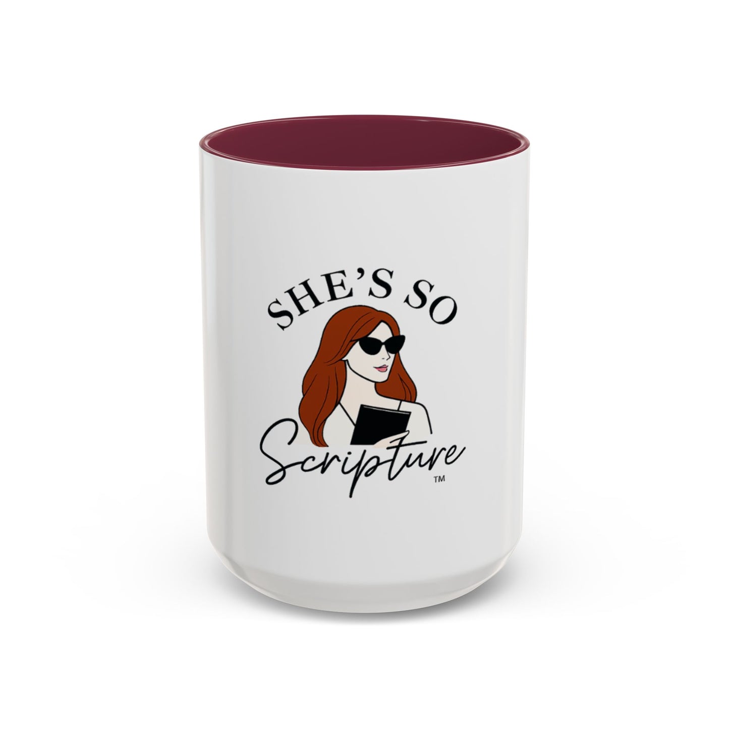Colorful Scripture Mugs: She's So Scripture, Gift for Friends, Coffee Lovers, Bible Study, Black and White Accent