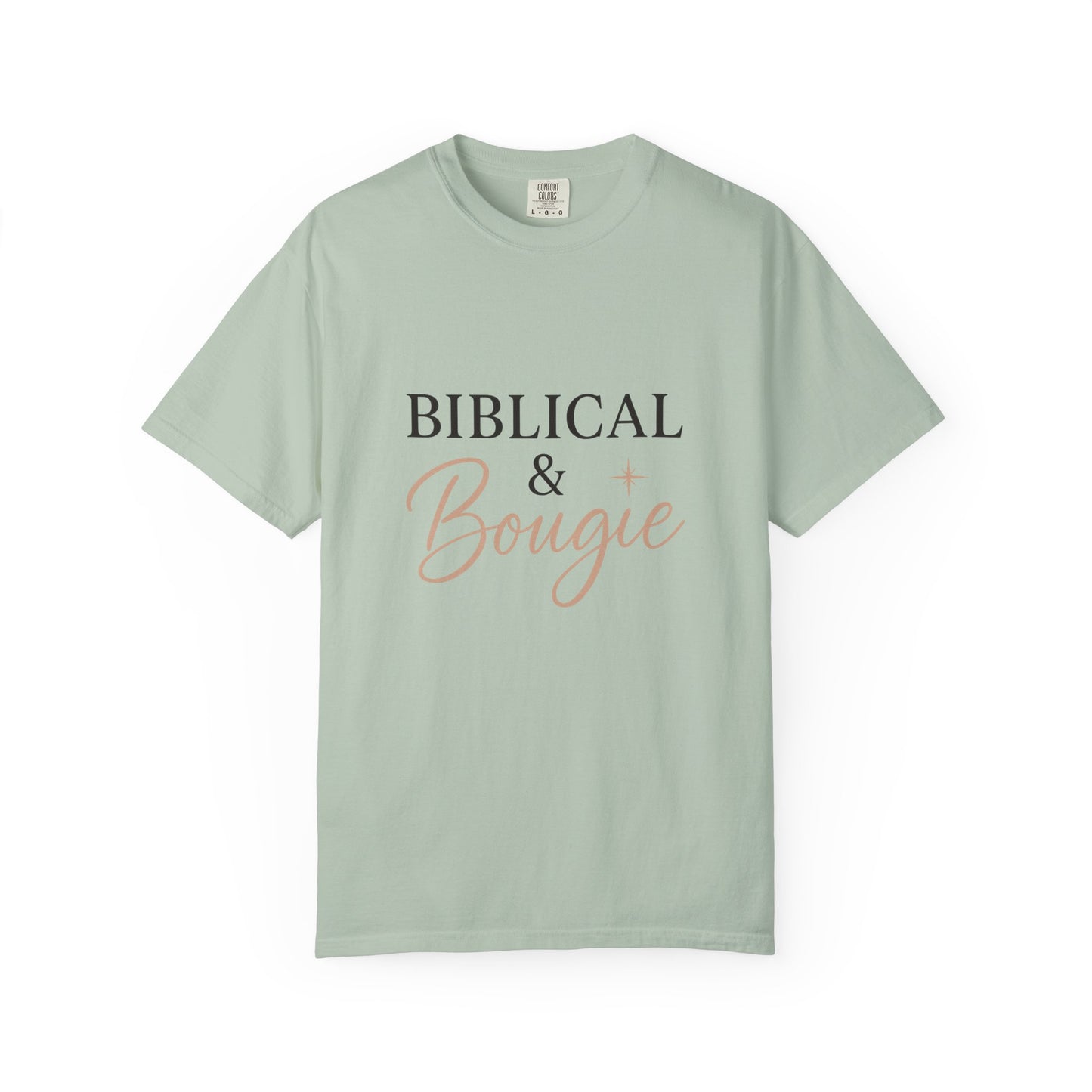 "Biblical & Bougie" Unisex T-Shirt – Black Lettering Faith-Based Tee for Stylish Christian Queens