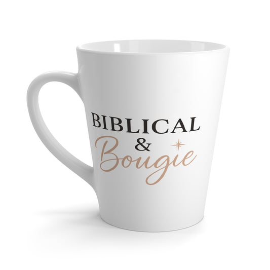 Biblical & Bougie Latte Mug | Coffee Lovers Gift, Faith-Inspired Kitchenware, Christian Mug, Unique Drinkware, Bible Verse Mug