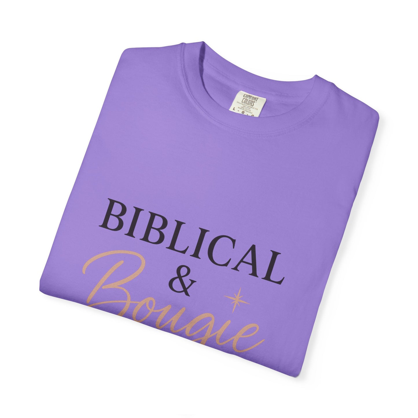 "Biblical & Bougie" Unisex T-Shirt – Black Lettering Faith-Based Tee for Stylish Christian Queens