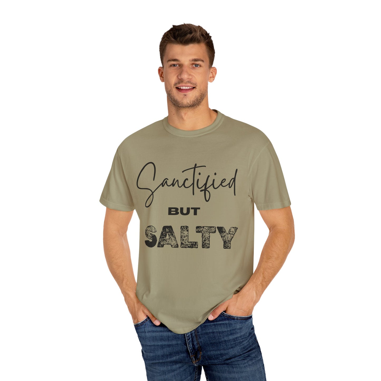 "Sanctified But Salty" Unisex T-Shirt – Funny Christian Tee for the Faithfully Feisty