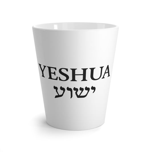 Yeshua Latte Mug – 12oz Christian Mug with English & Hebrew Typography – Inspirational Gift for Believers, Bible Study, or Daily Devotion