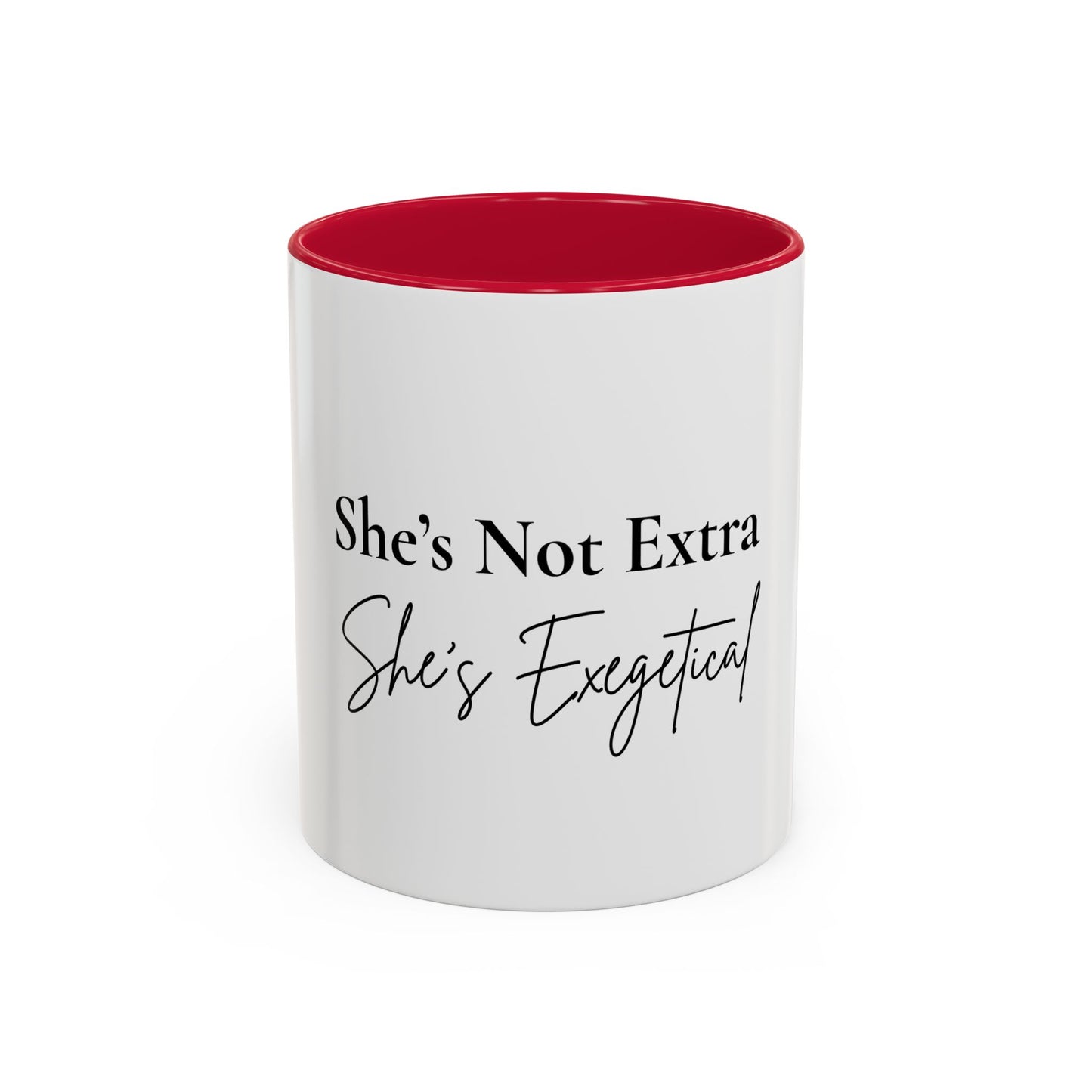 She’s Not Extra. She’s Exegetical.™ Colorful Christian Coffee Mug – Fun Gift for Women in Ministry, Bible Study Leaders, and Faith-Filled Friends