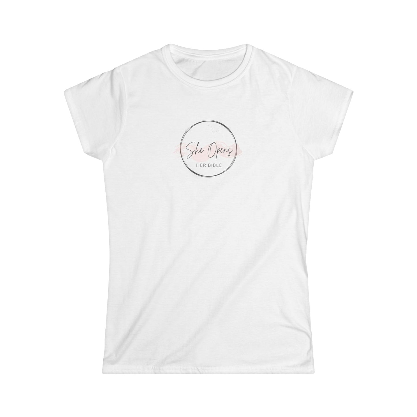 She Opens Her Bible Women’s T-Shirt – Faith-Based Christian Tee in Soft Ringspun Cotton