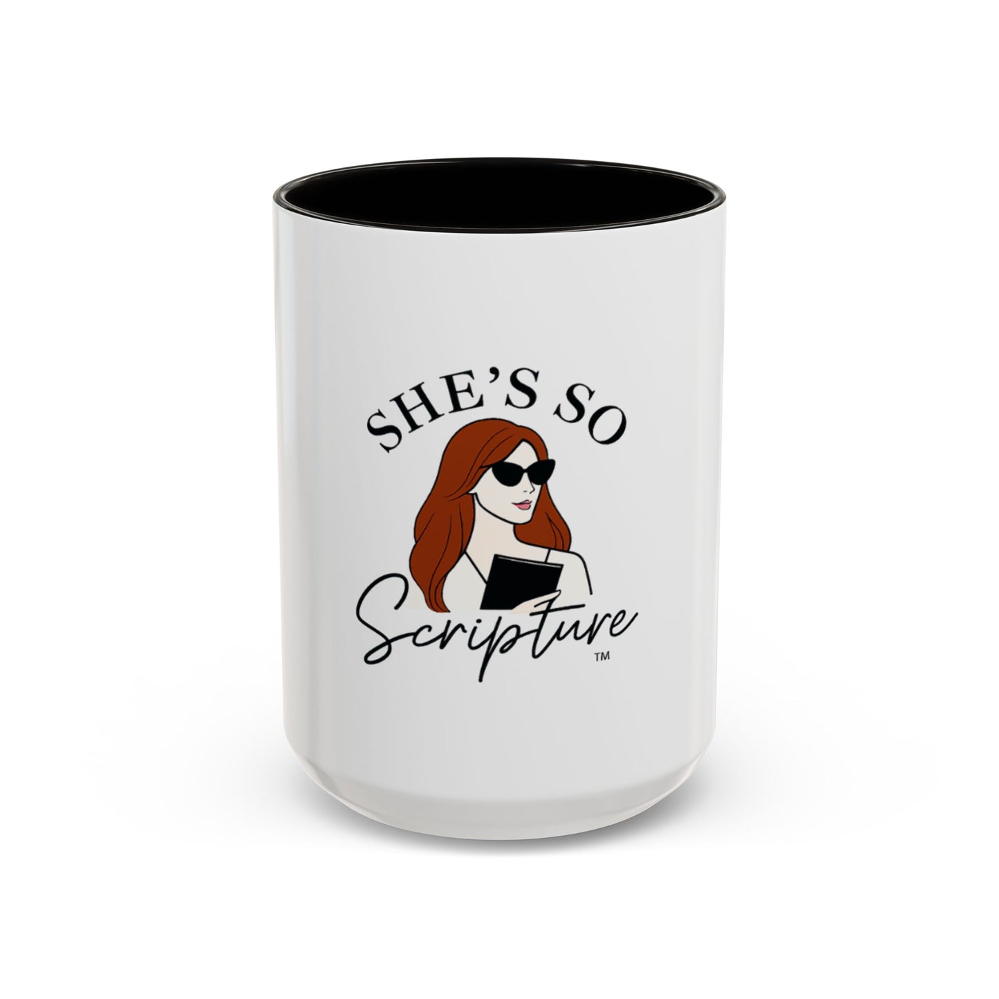 Colorful Scripture Mugs: She's So Scripture, Gift for Friends, Coffee Lovers, Bible Study, Black and White Accent