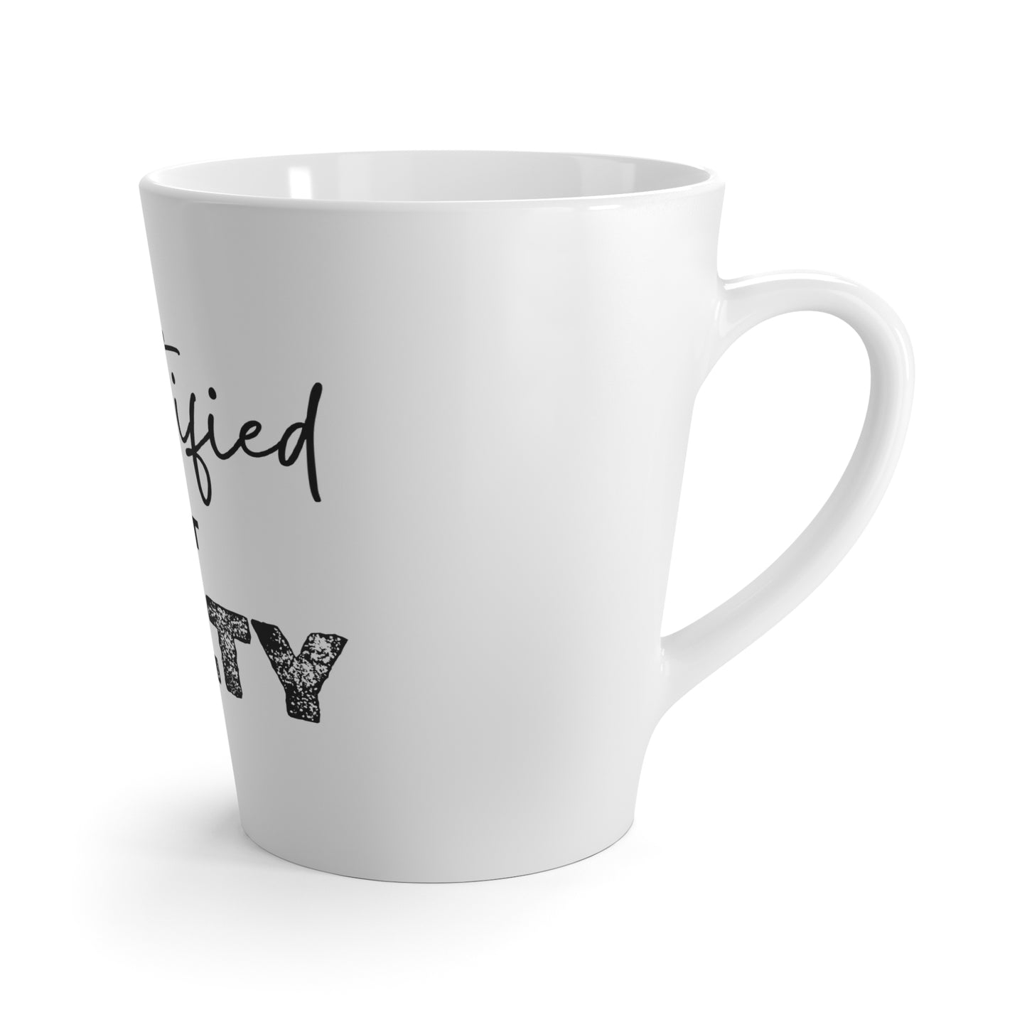 Sanctified but Salty Latte Mug – Funny Christian Coffee Cup, Faith-Based Humor, Scripture-Inspired Mug, Gift for Friends, Bible Study Mug