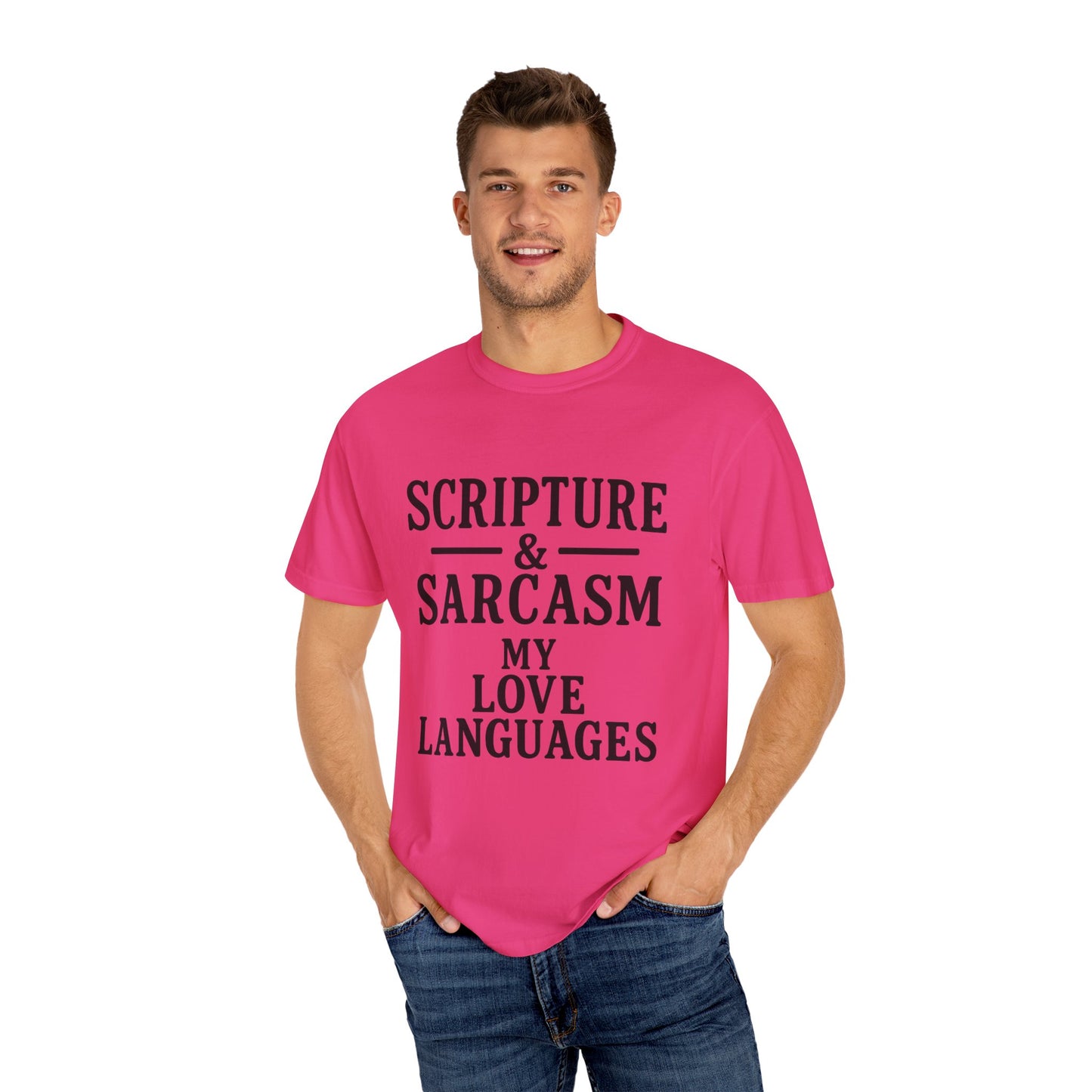 Scripture & Sarcasm Tee – Round‑Neck Unisex Shirt • My Love Languages