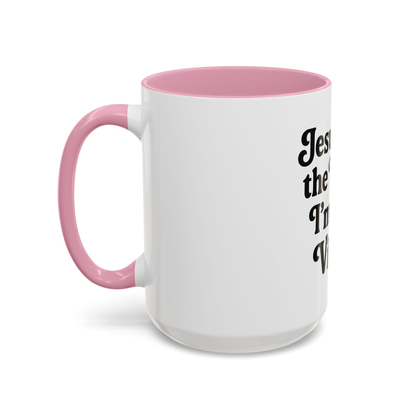 "Jesus Took the Wheel. I'm Just Vibin." Coffee Mug – Funny Faith-Based Mug for Relaxed Mornings & Spiritual Sass