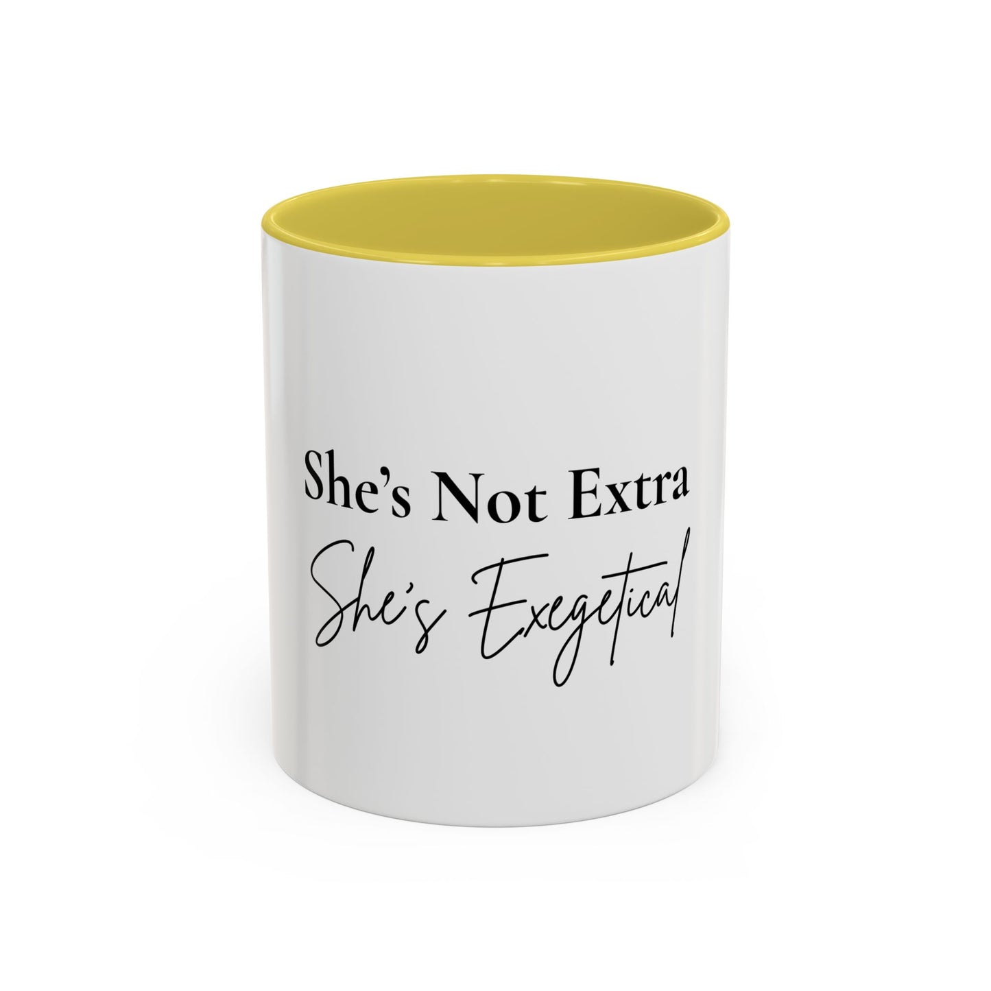 She’s Not Extra. She’s Exegetical.™ Colorful Christian Coffee Mug – Fun Gift for Women in Ministry, Bible Study Leaders, and Faith-Filled Friends