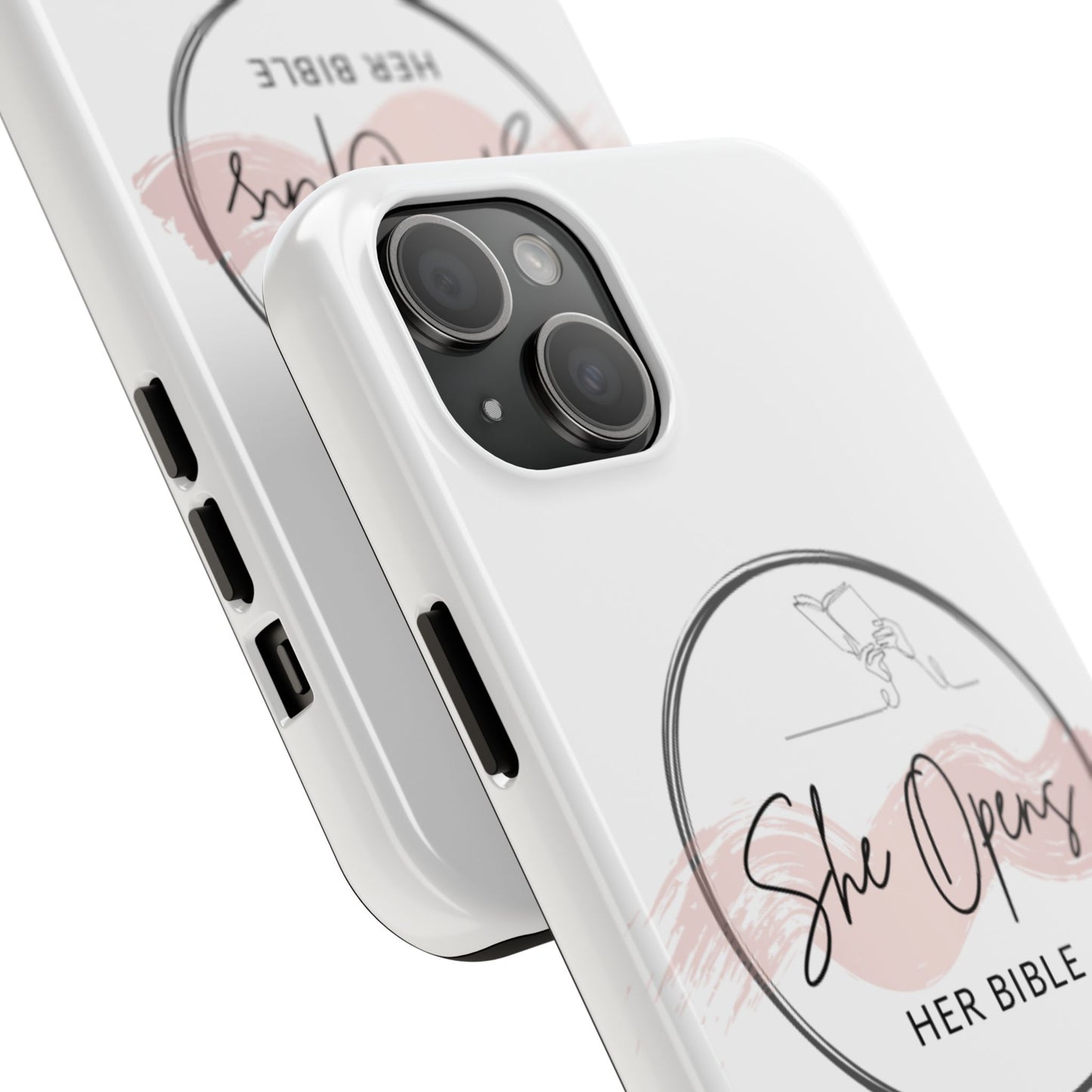 She Opens Her Bible Phone Case – Christian iPhone & Samsung Cover with Glossy Finish