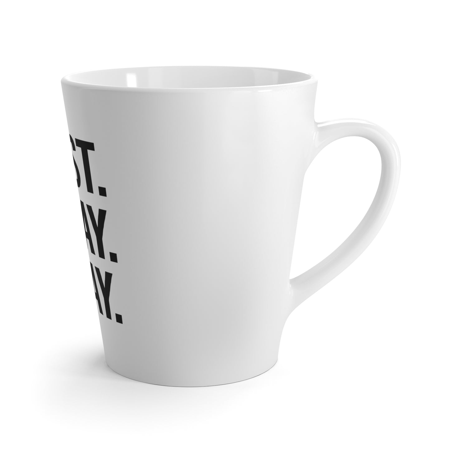 "I Fast. I Pray. I Slay." Latte Mug – 12oz Motivational Christian Mug – Faith-Based Gift for Women, Prayer Warriors & Spiritual Queens