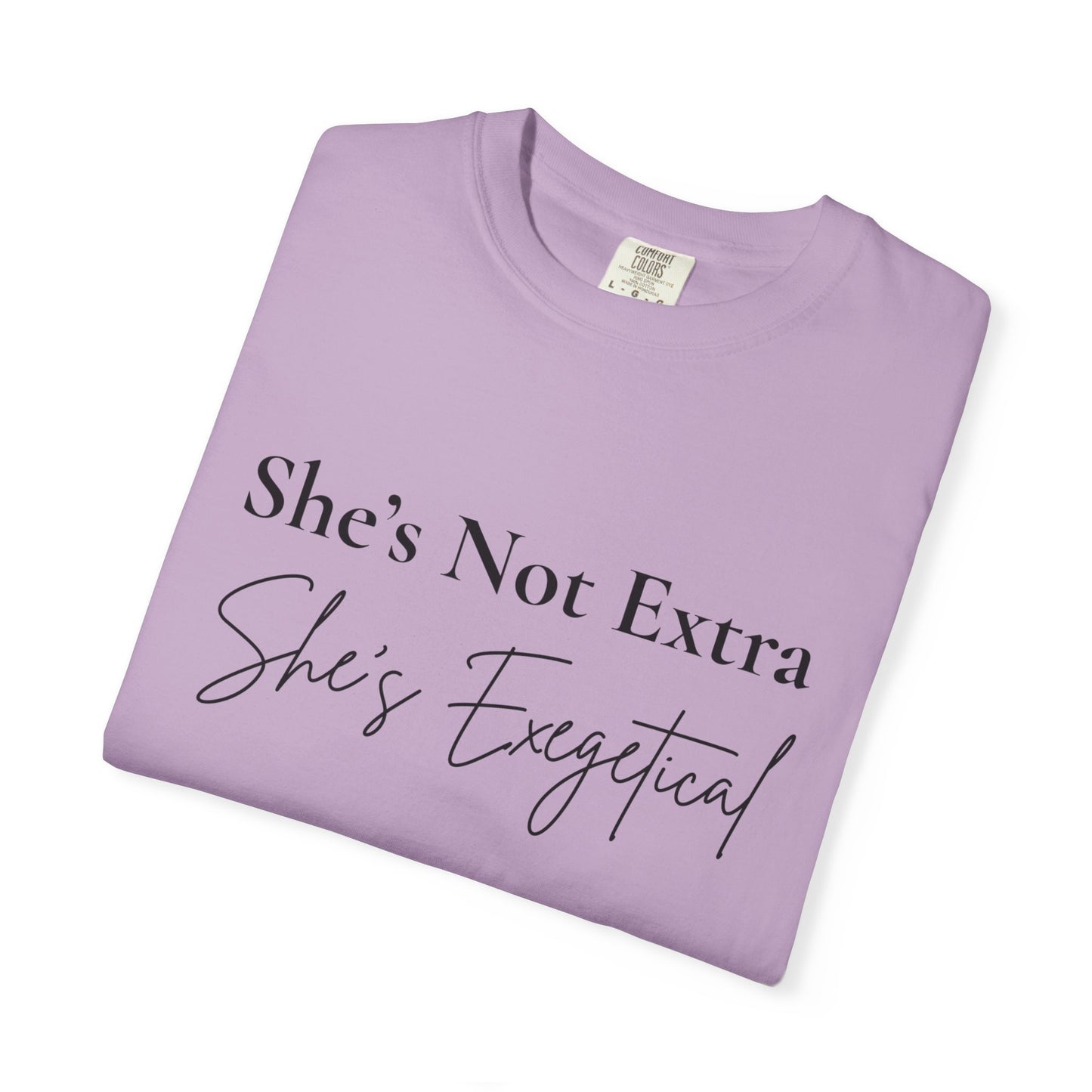 “She’s Not Extra. She’s Exegetical.” T-Shirt – Funny Christian Tee for Bible Study Queens