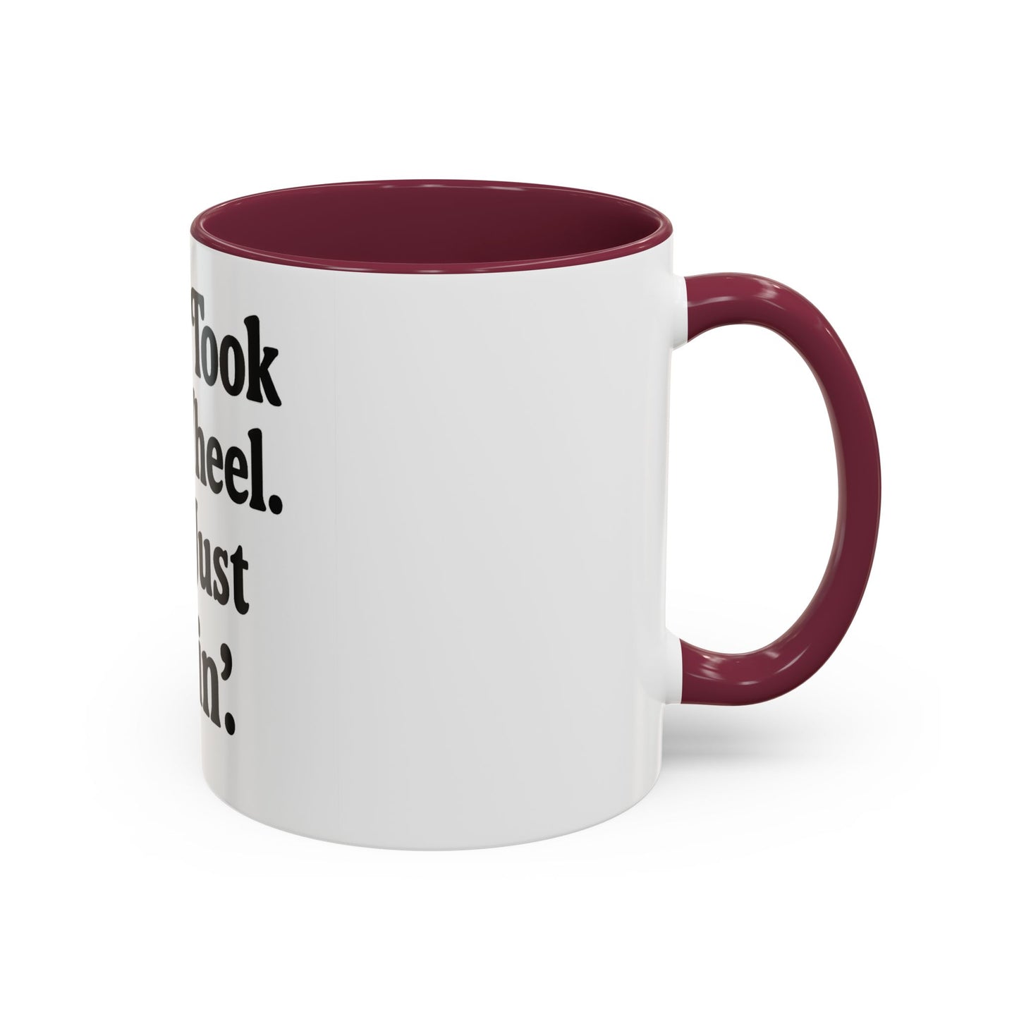 "Jesus Took the Wheel. I'm Just Vibin." Coffee Mug – Funny Faith-Based Mug for Relaxed Mornings & Spiritual Sass
