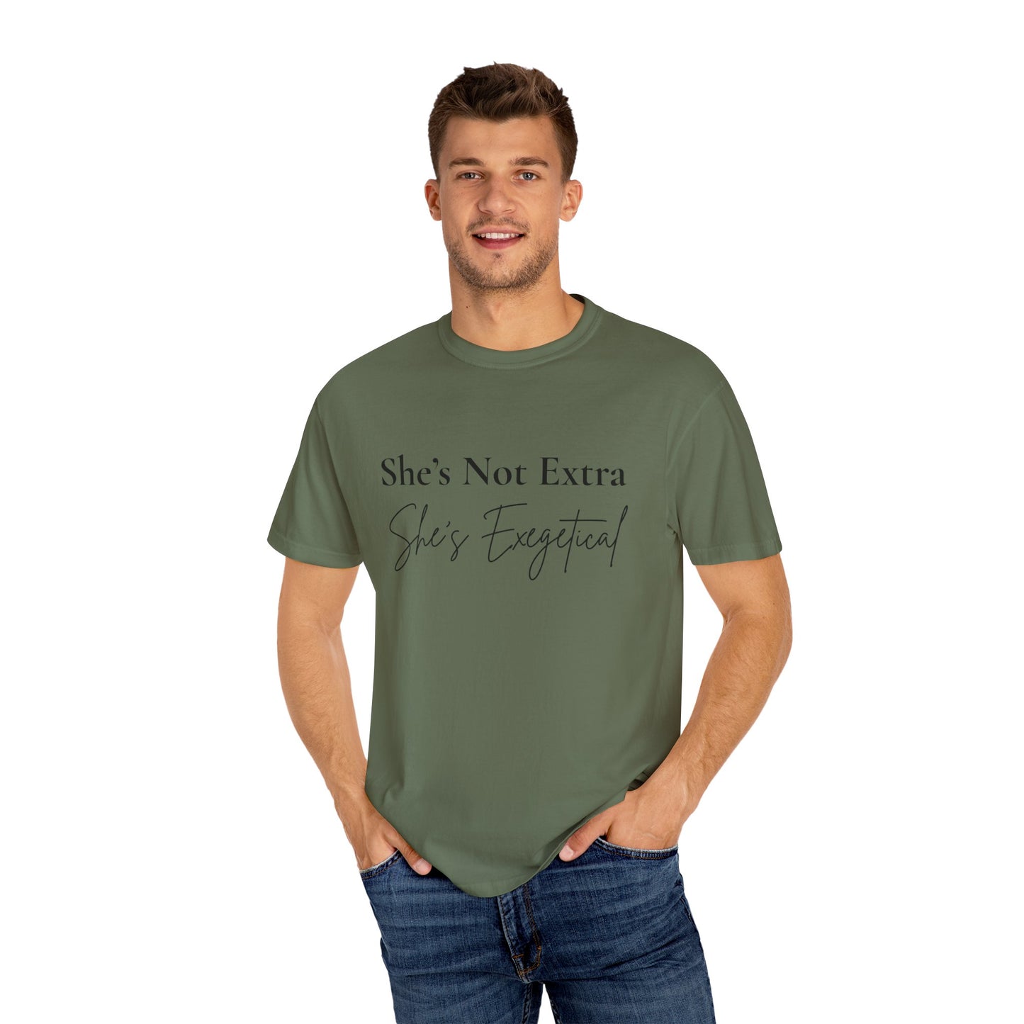“She’s Not Extra. She’s Exegetical.” T-Shirt – Funny Christian Tee for Bible Study Queens