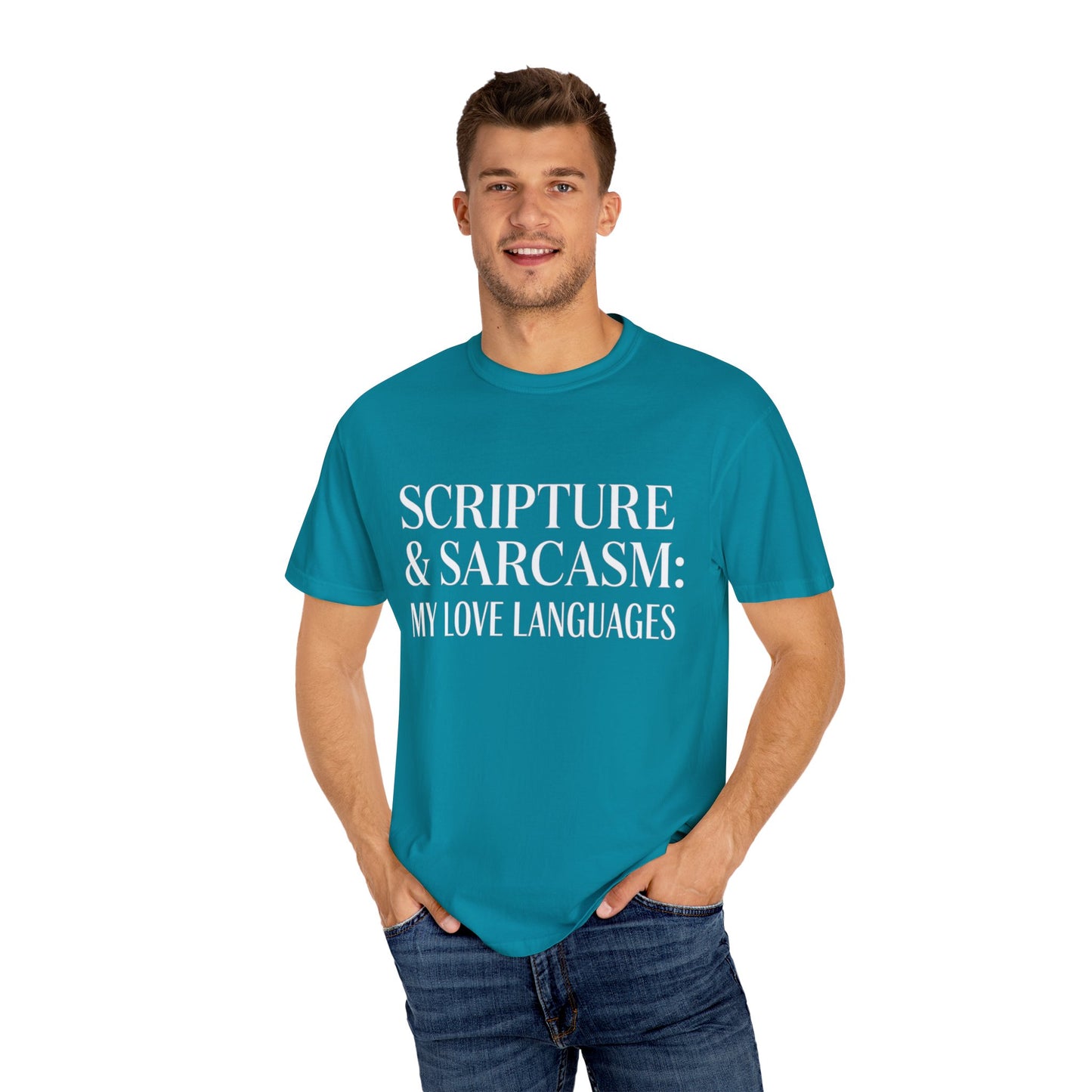 Scripture & Sarcasm Tee – Round‑Neck Unisex Shirt • My Love Languages