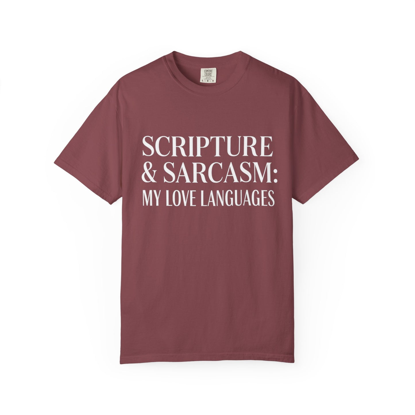 Scripture & Sarcasm Tee – Round‑Neck Unisex Shirt • My Love Languages