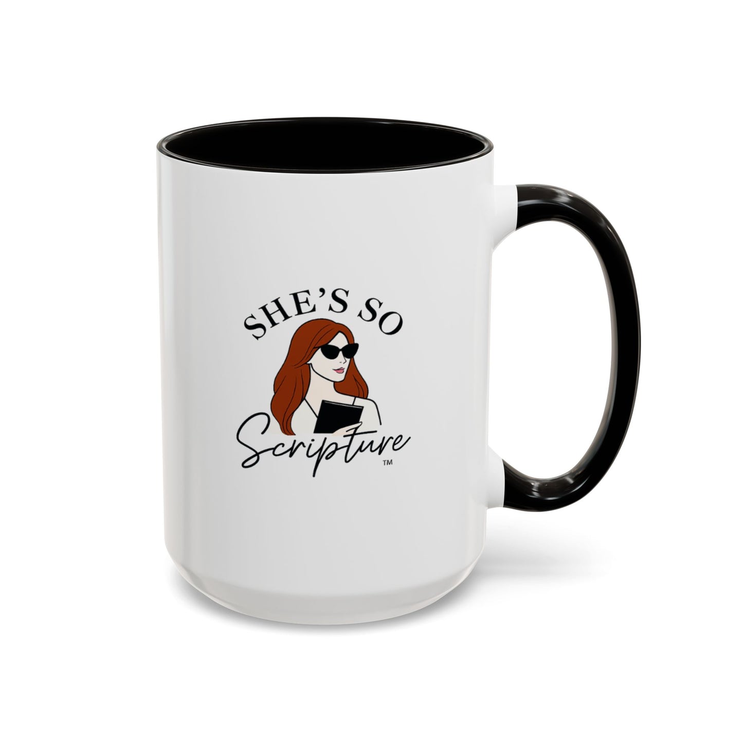 Colorful Scripture Mugs: She's So Scripture, Gift for Friends, Coffee Lovers, Bible Study, Black and White Accent