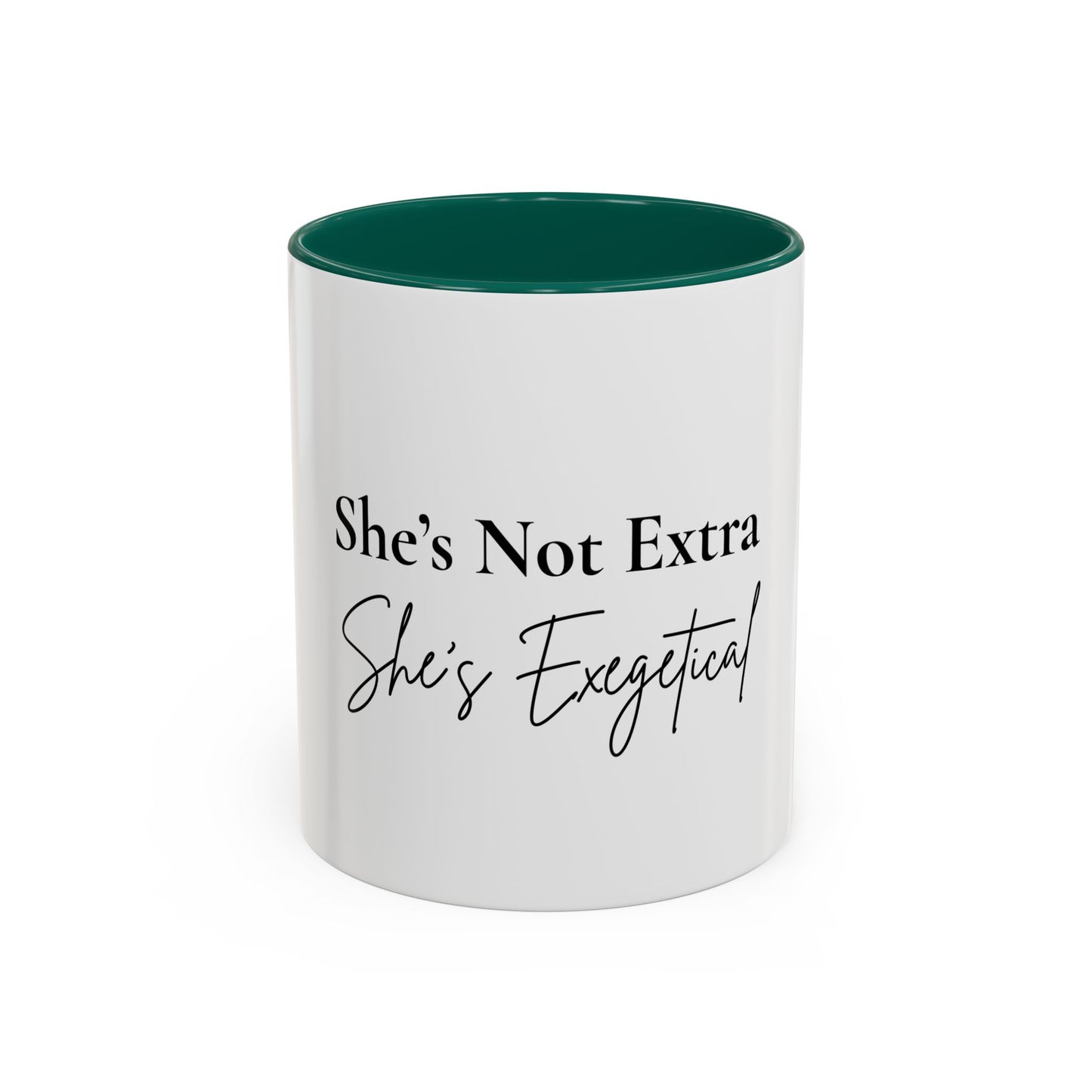 She’s Not Extra. She’s Exegetical.™ Colorful Christian Coffee Mug – Fun Gift for Women in Ministry, Bible Study Leaders, and Faith-Filled Friends