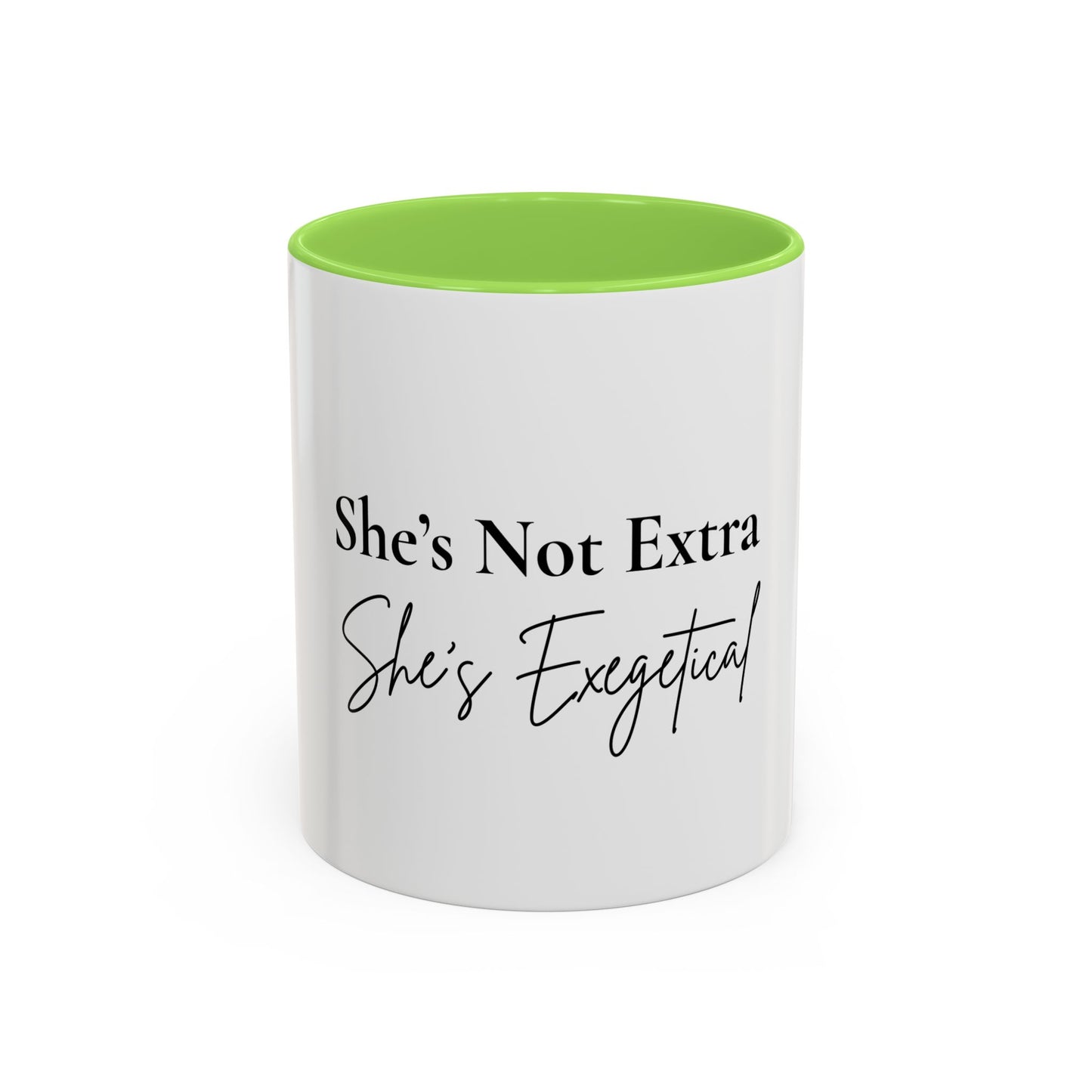 She’s Not Extra. She’s Exegetical.™ Colorful Christian Coffee Mug – Fun Gift for Women in Ministry, Bible Study Leaders, and Faith-Filled Friends