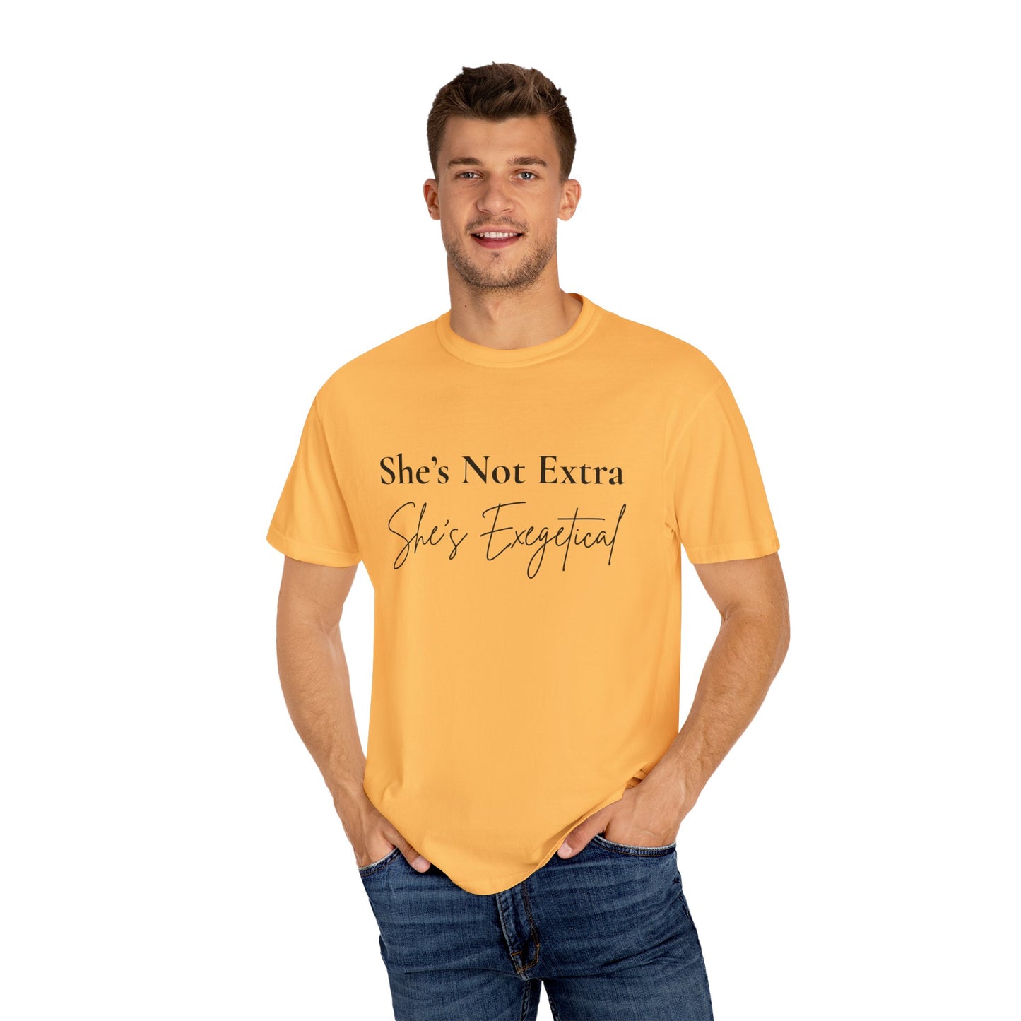 “She’s Not Extra. She’s Exegetical.” T-Shirt – Funny Christian Tee for Bible Study Queens