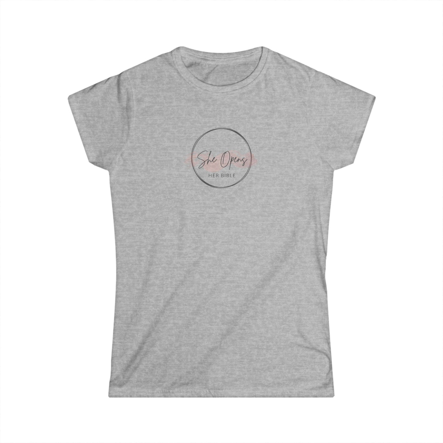 She Opens Her Bible Women’s T-Shirt – Faith-Based Christian Tee in Soft Ringspun Cotton