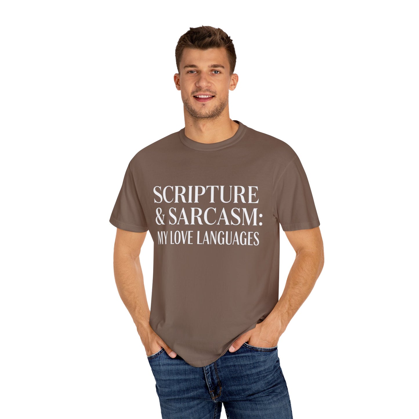 Scripture & Sarcasm Tee – Round‑Neck Unisex Shirt • My Love Languages