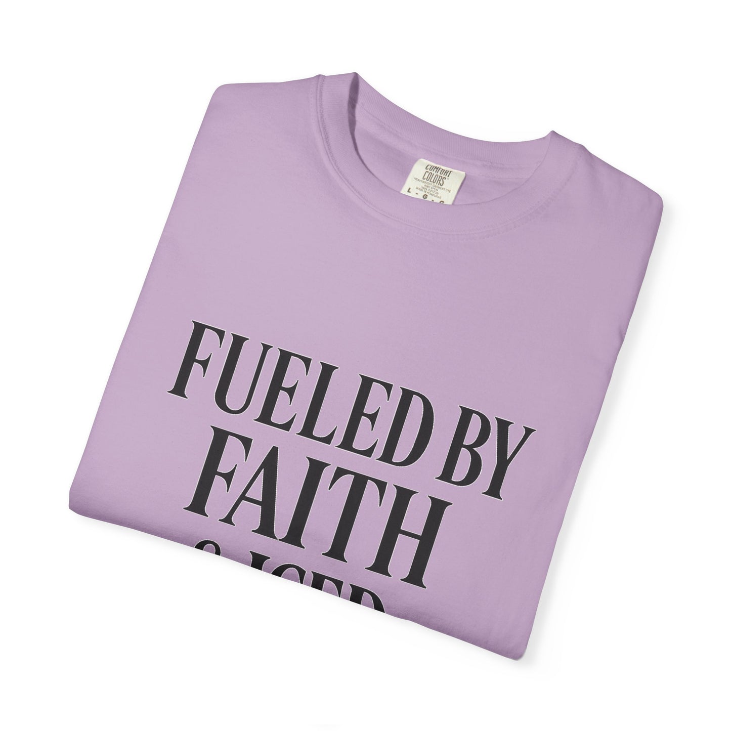 I Run on Faith & Iced Coffee Tee – Round‑Neck Unisex Shirt • Caffeine + Conviction