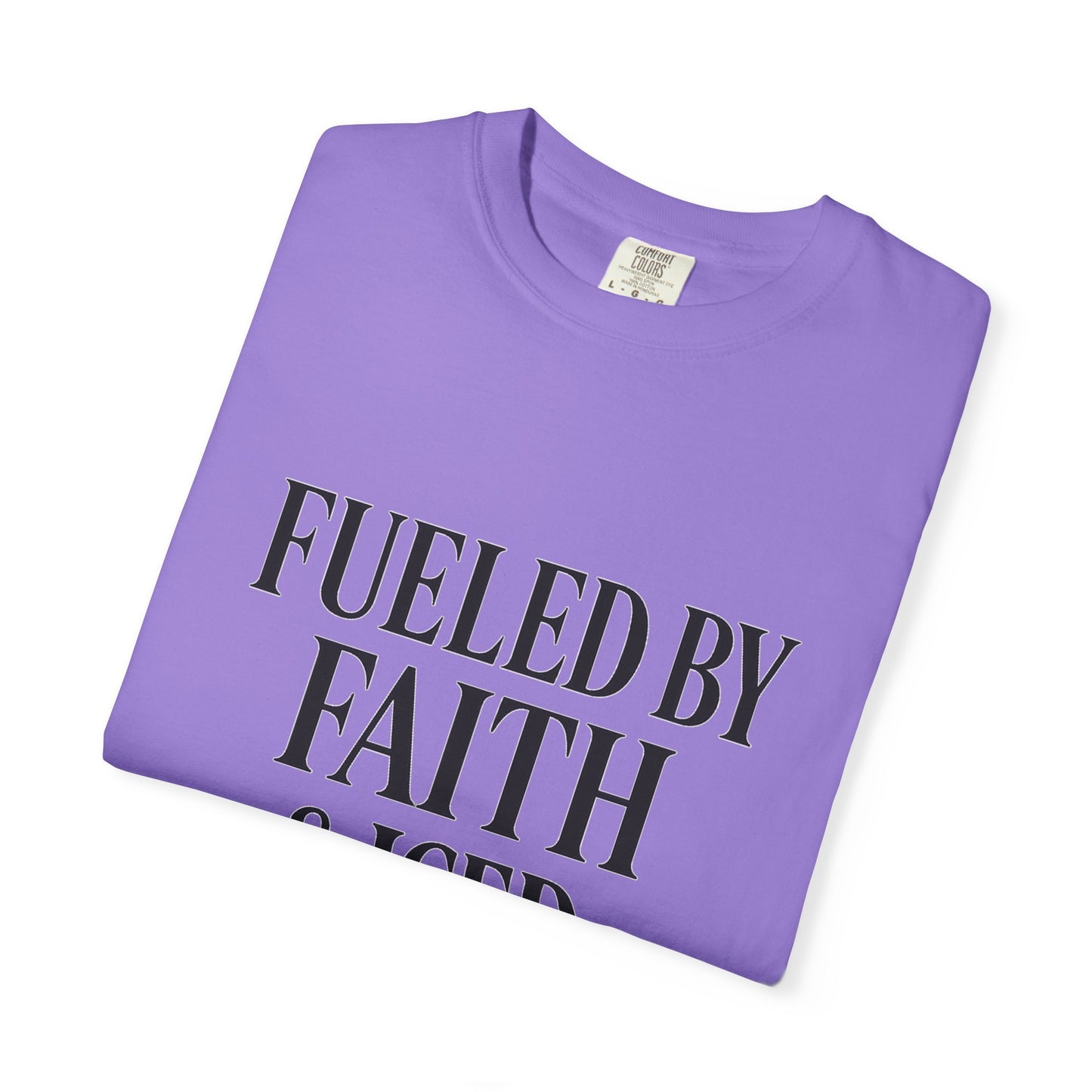 I Run on Faith & Iced Coffee Tee – Round‑Neck Unisex Shirt • Caffeine + Conviction