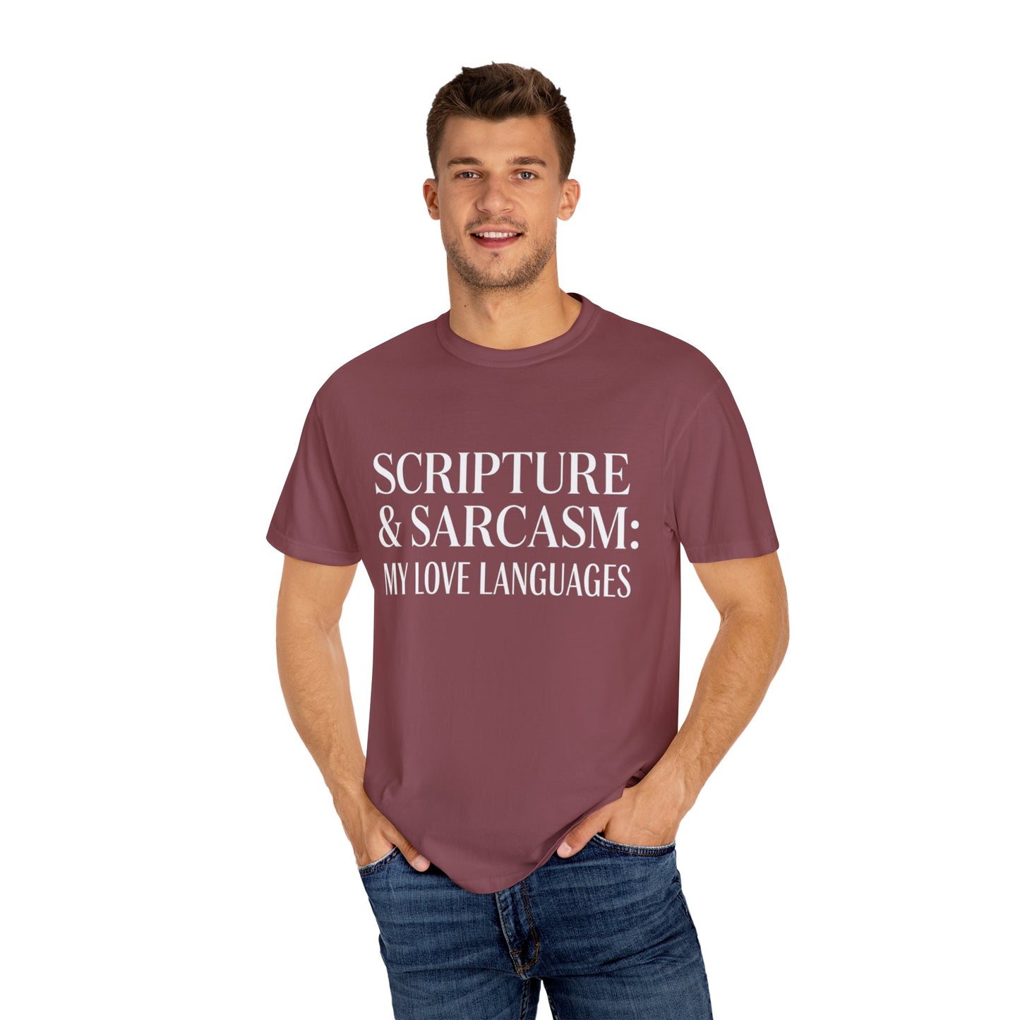 Scripture & Sarcasm Tee – Round‑Neck Unisex Shirt • My Love Languages