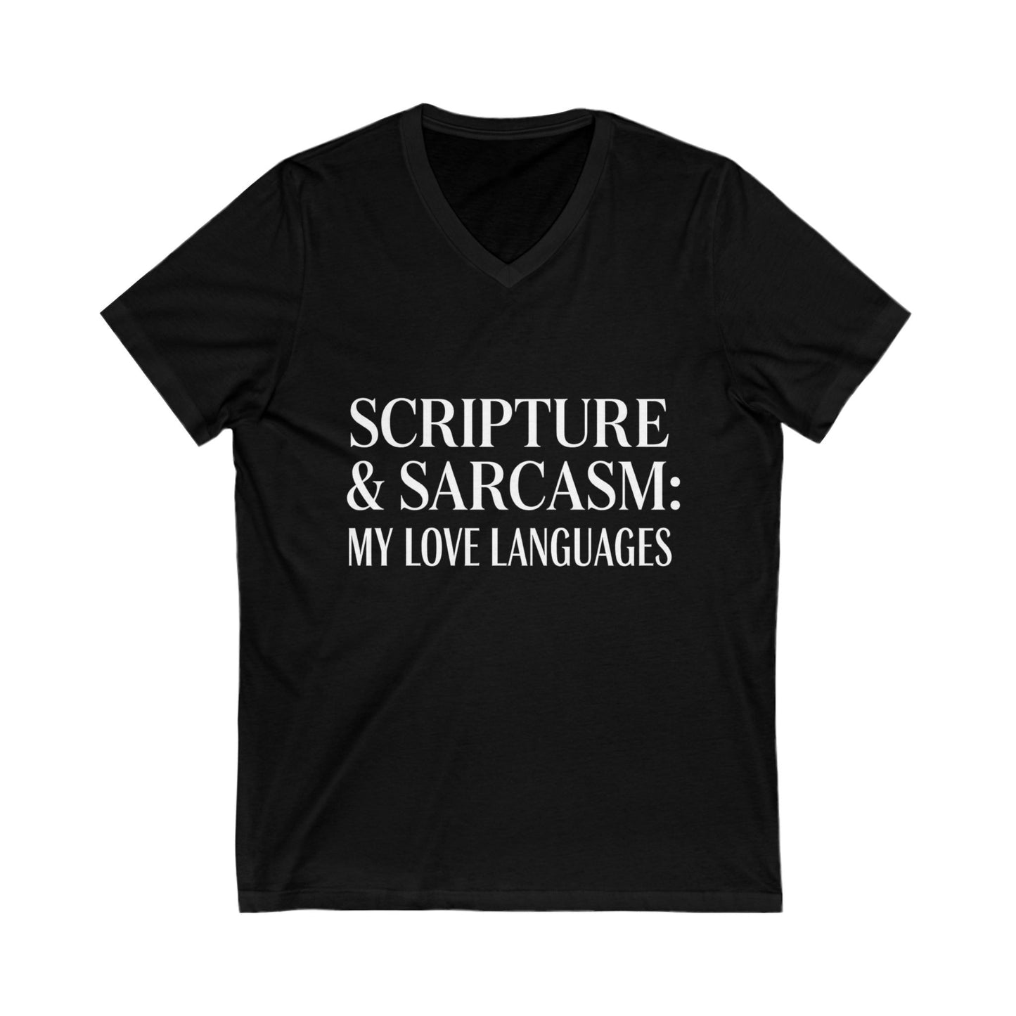 Scripture & Sarcasm Tee – Round-Neck Unisex Shirt • My Love Languages