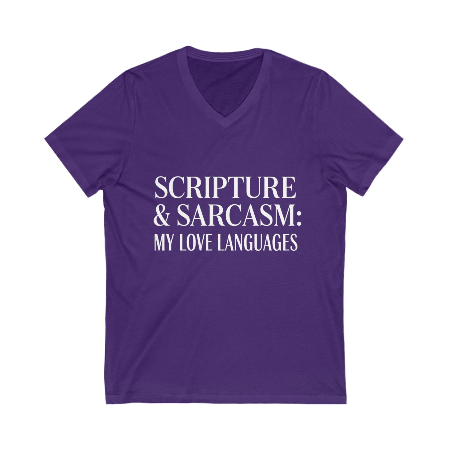 Scripture & Sarcasm Tee – Round-Neck Unisex Shirt • My Love Languages
