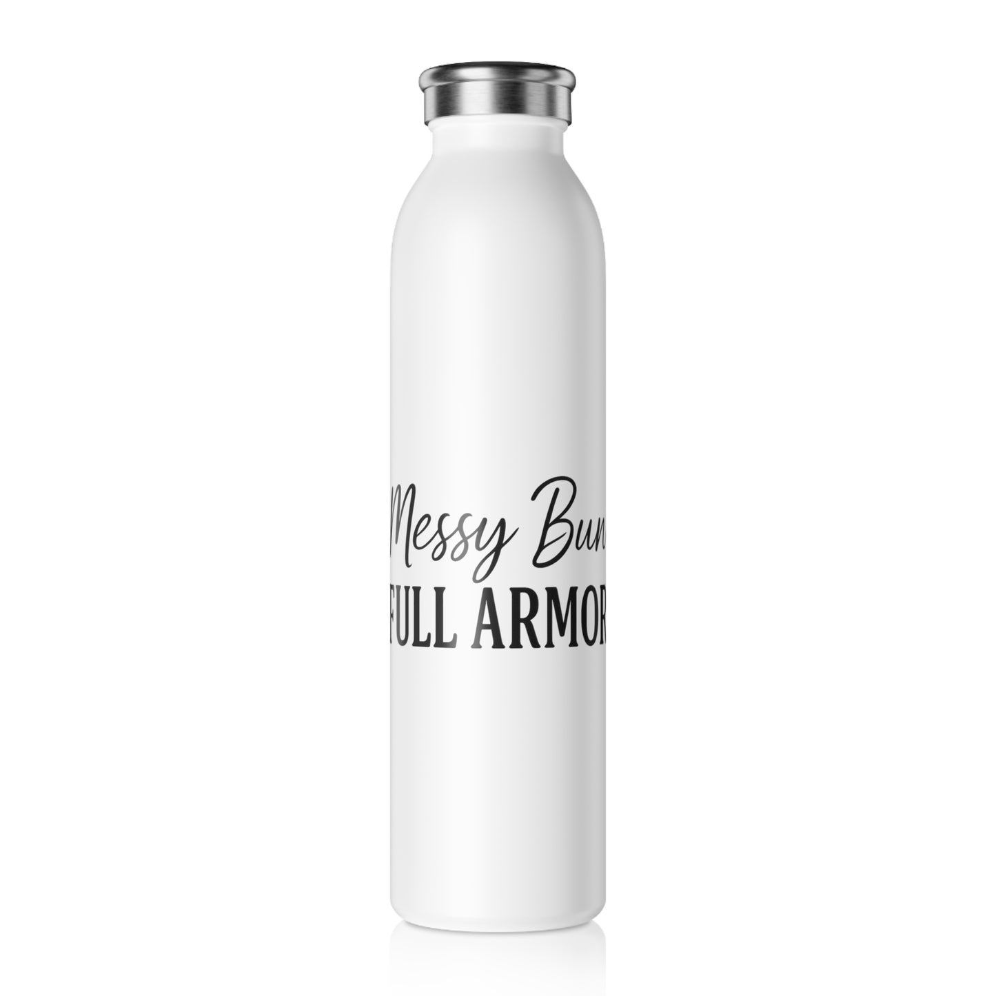 Messy Bun. Full Armor™ Water Bottle – Motivational Christian Gift for Women, Moms & On-the-Go Faith