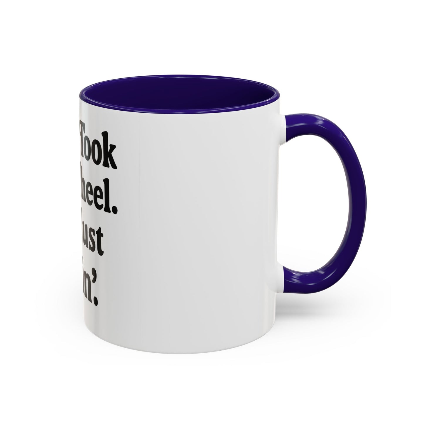 "Jesus Took the Wheel. I'm Just Vibin." Coffee Mug – Funny Faith-Based Mug for Relaxed Mornings & Spiritual Sass