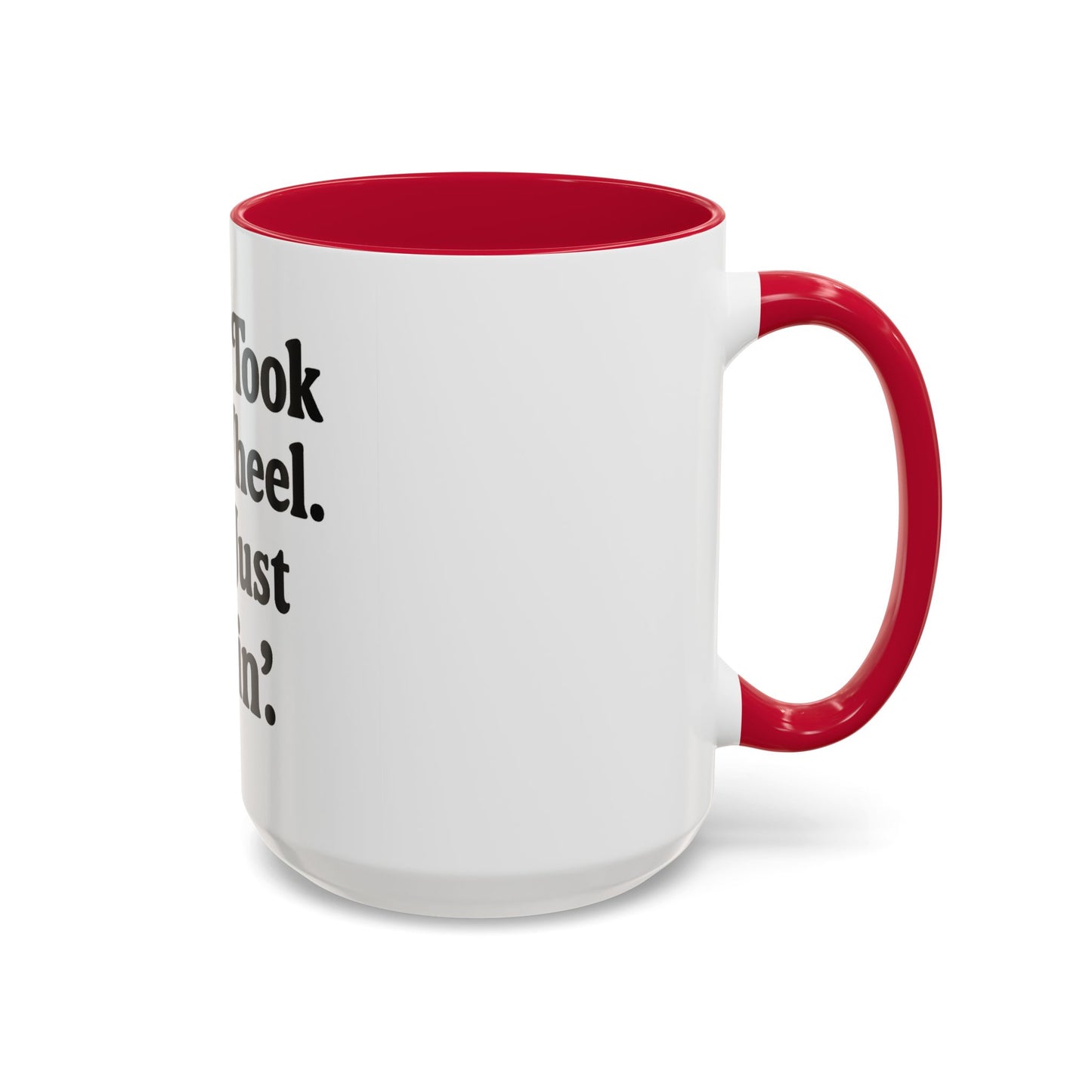 "Jesus Took the Wheel. I'm Just Vibin." Coffee Mug – Funny Faith-Based Mug for Relaxed Mornings & Spiritual Sass