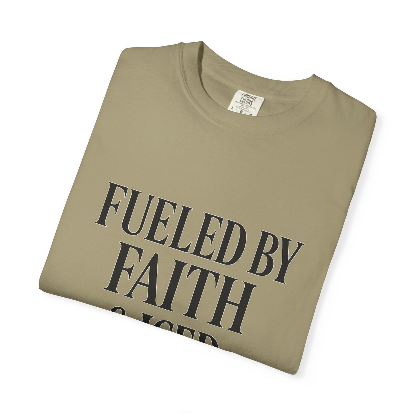 I Run on Faith & Iced Coffee Tee – Round‑Neck Unisex Shirt • Caffeine + Conviction