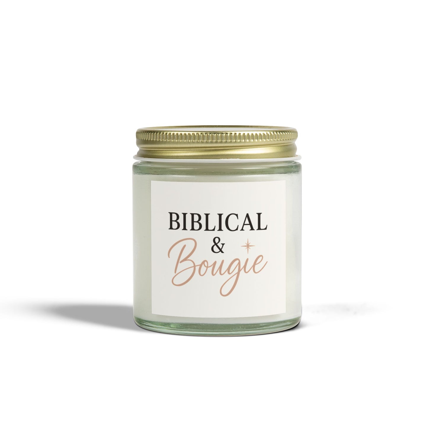 "Biblical & Bougie" Scented Candle – Luxe Faith-Inspired Home Decor with Black Lettering