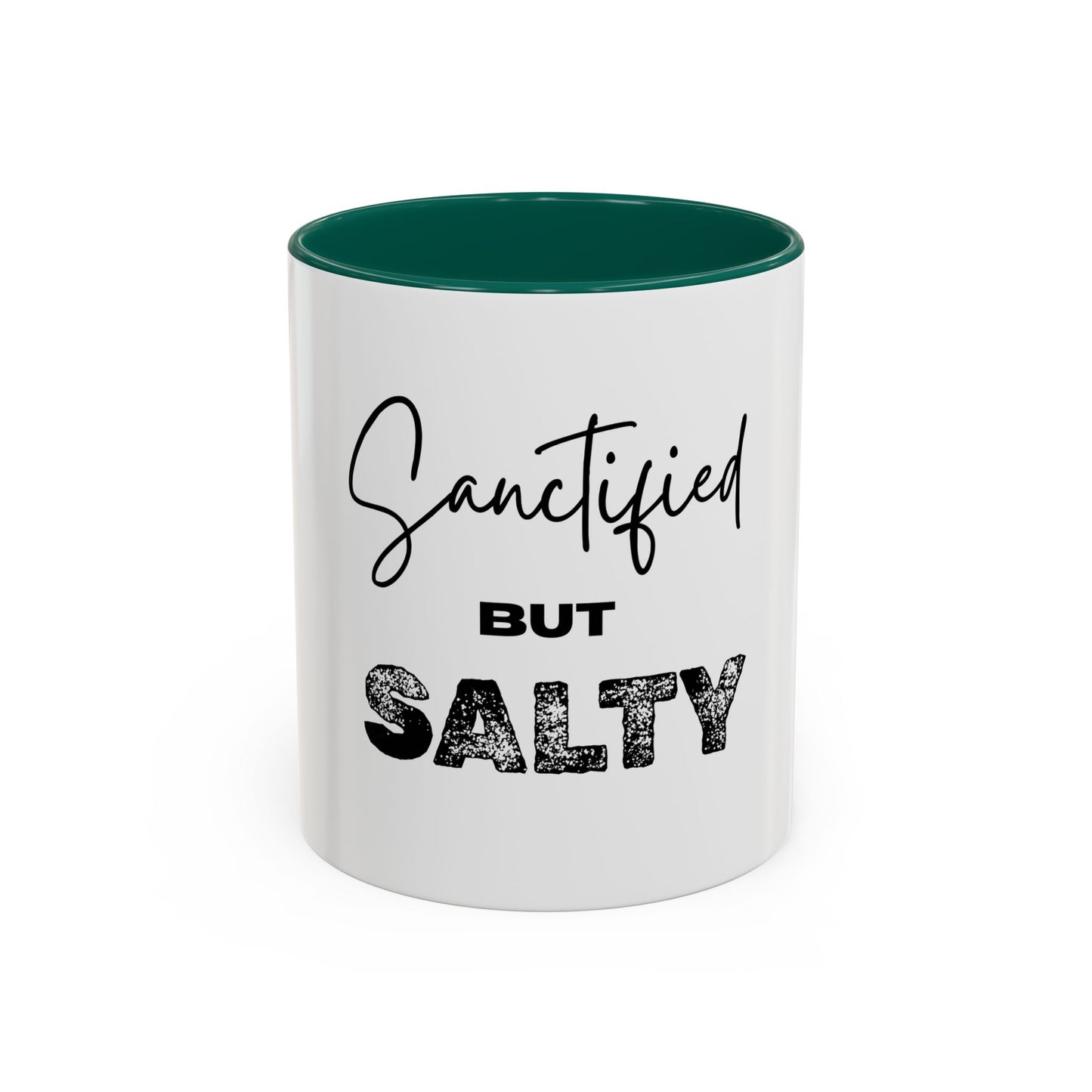 “Sanctified but Salty” Mug – 11 oz & 15 oz Ceramic • Faith with a Side of Sass