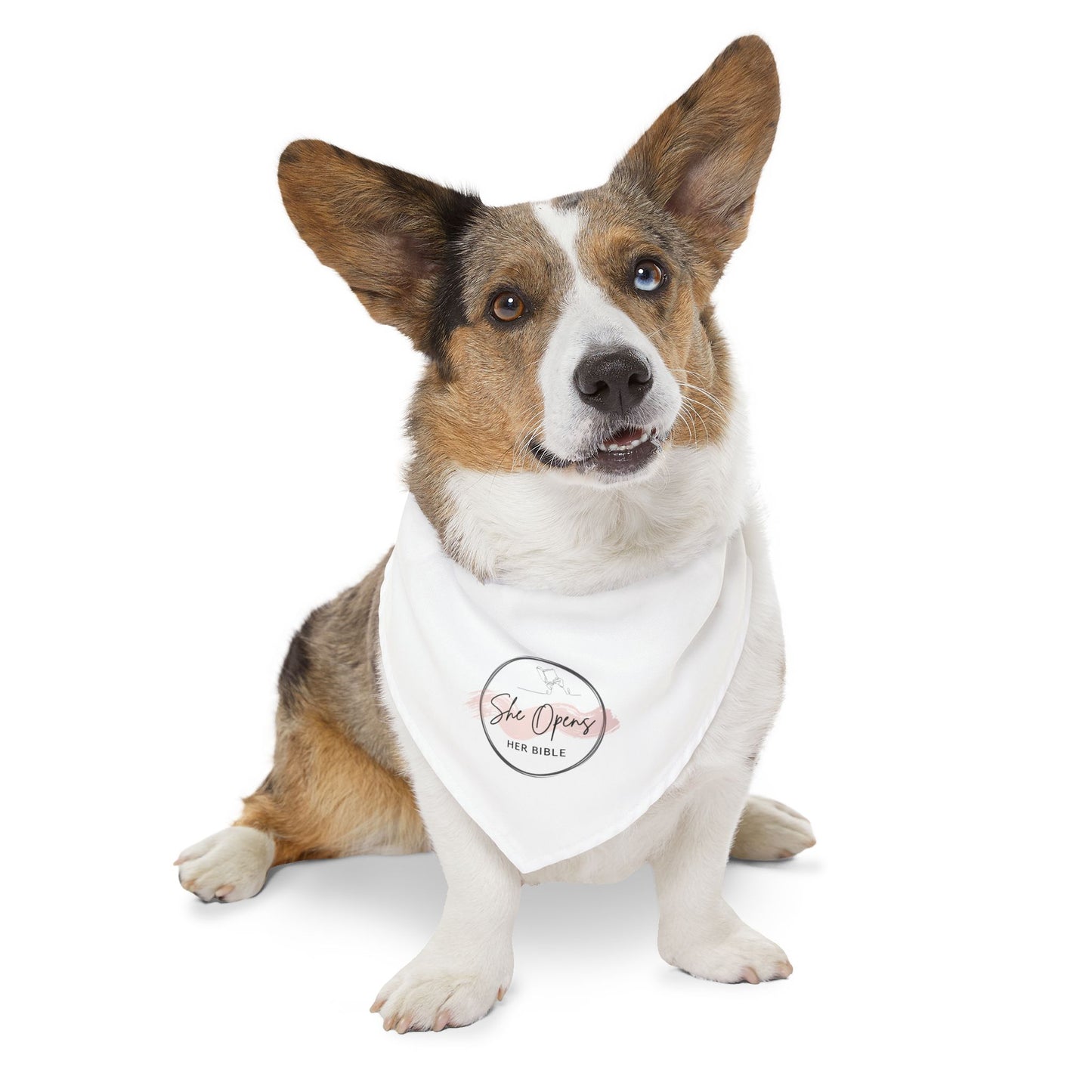 She Opens Her Bible™ Dog Bandana – Faith-Inspired Pet Accessory in 4 Sizes