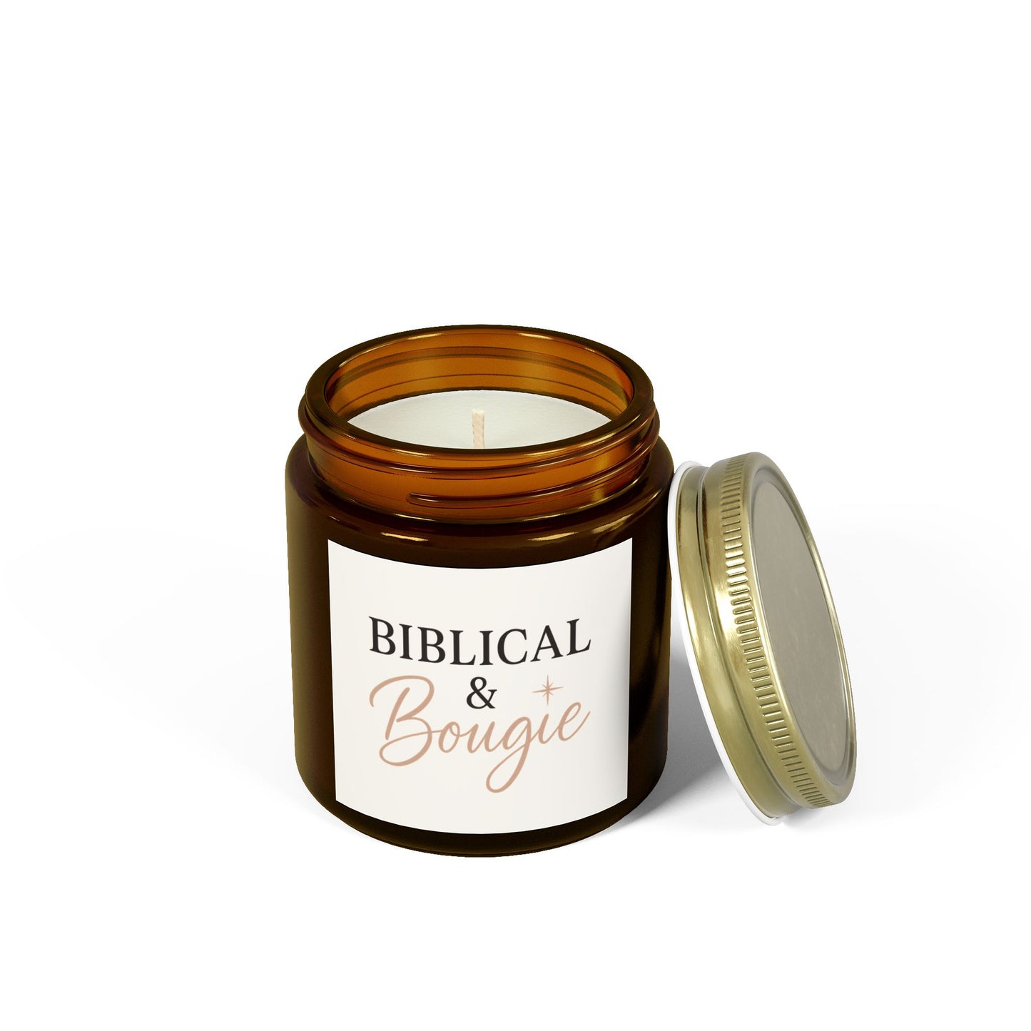 "Biblical & Bougie" Scented Candle – Luxe Faith-Inspired Home Decor with Black Lettering