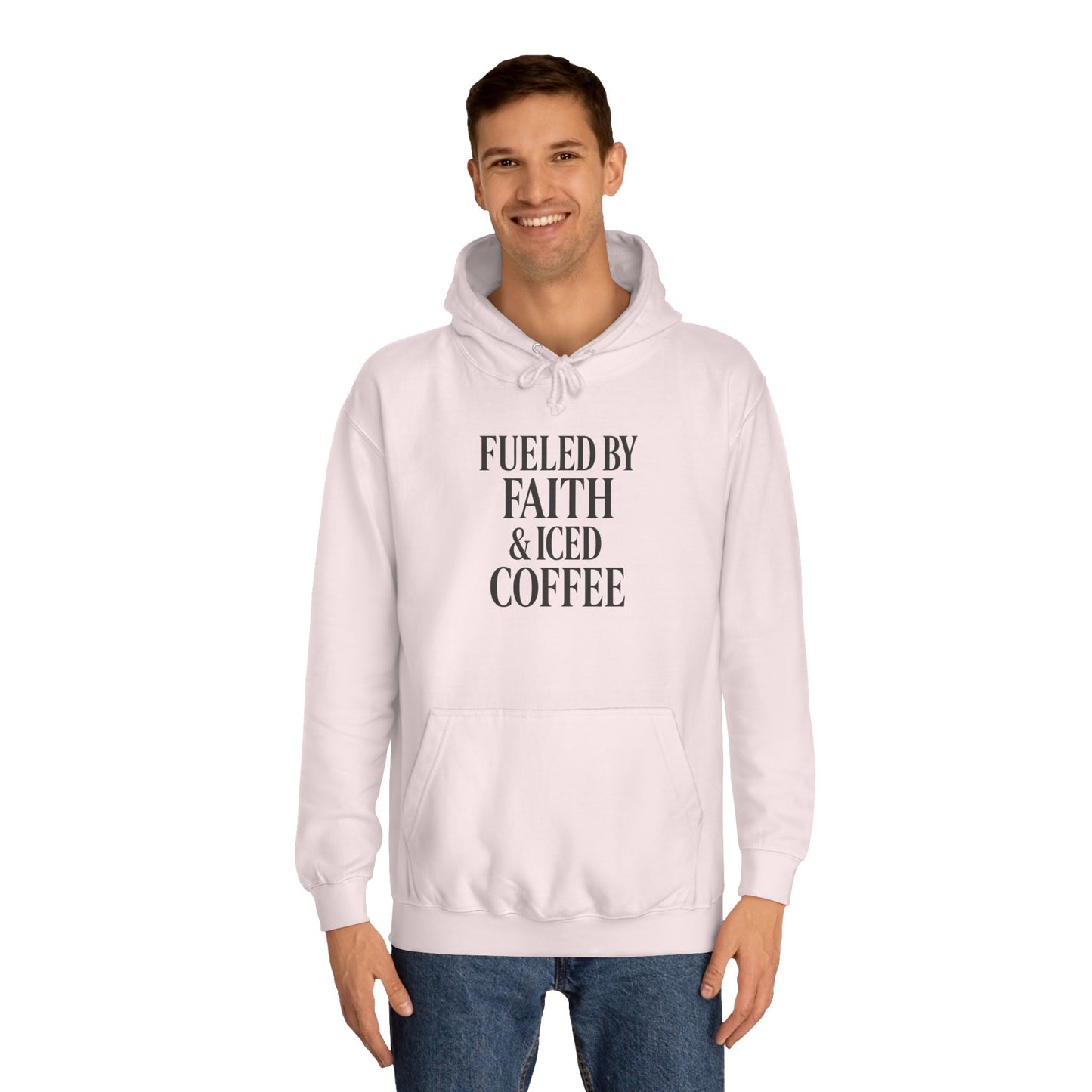 Fueled by Faith and Iced Coffee™ Hoodie – Christian Sweatshirt for Women, Men & Coffee Lovers