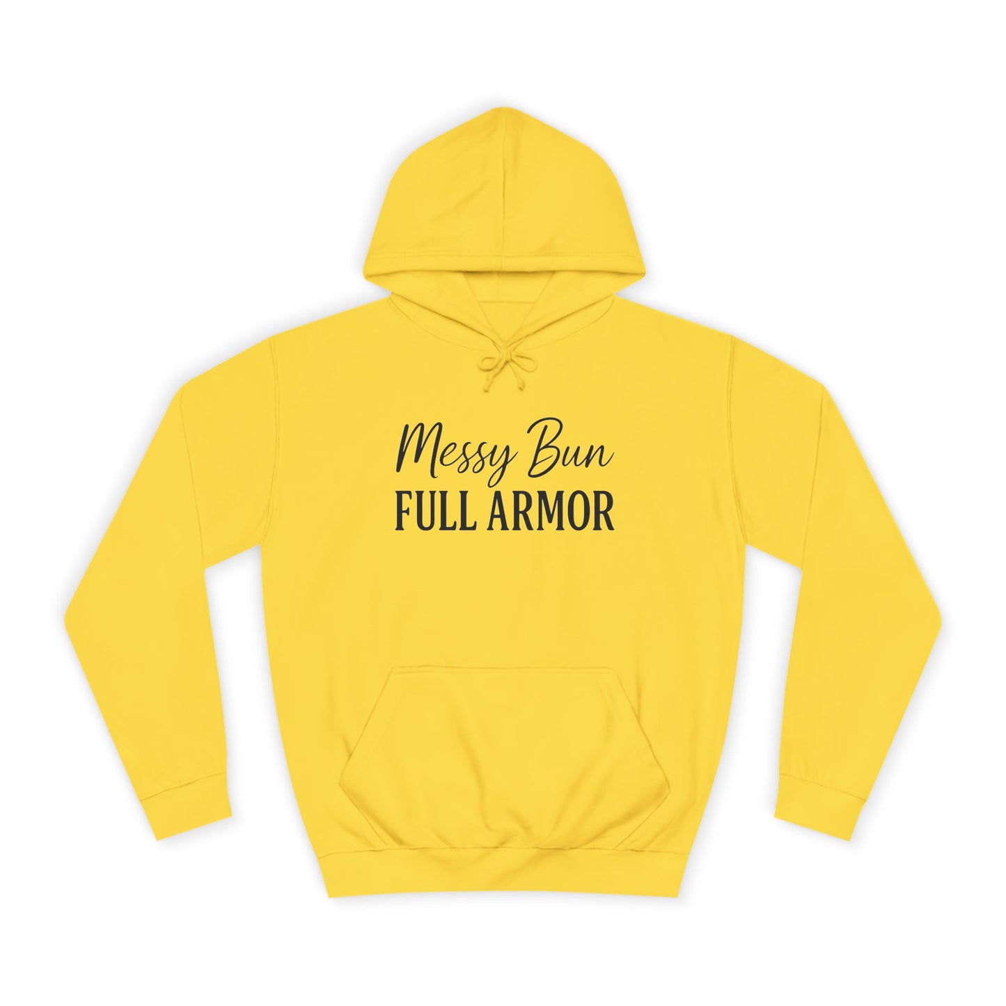 "Messy Bun. Full Armor." Unisex Hoodie – Bold Christian Hoodie for Faith-Filled Women on a Mission